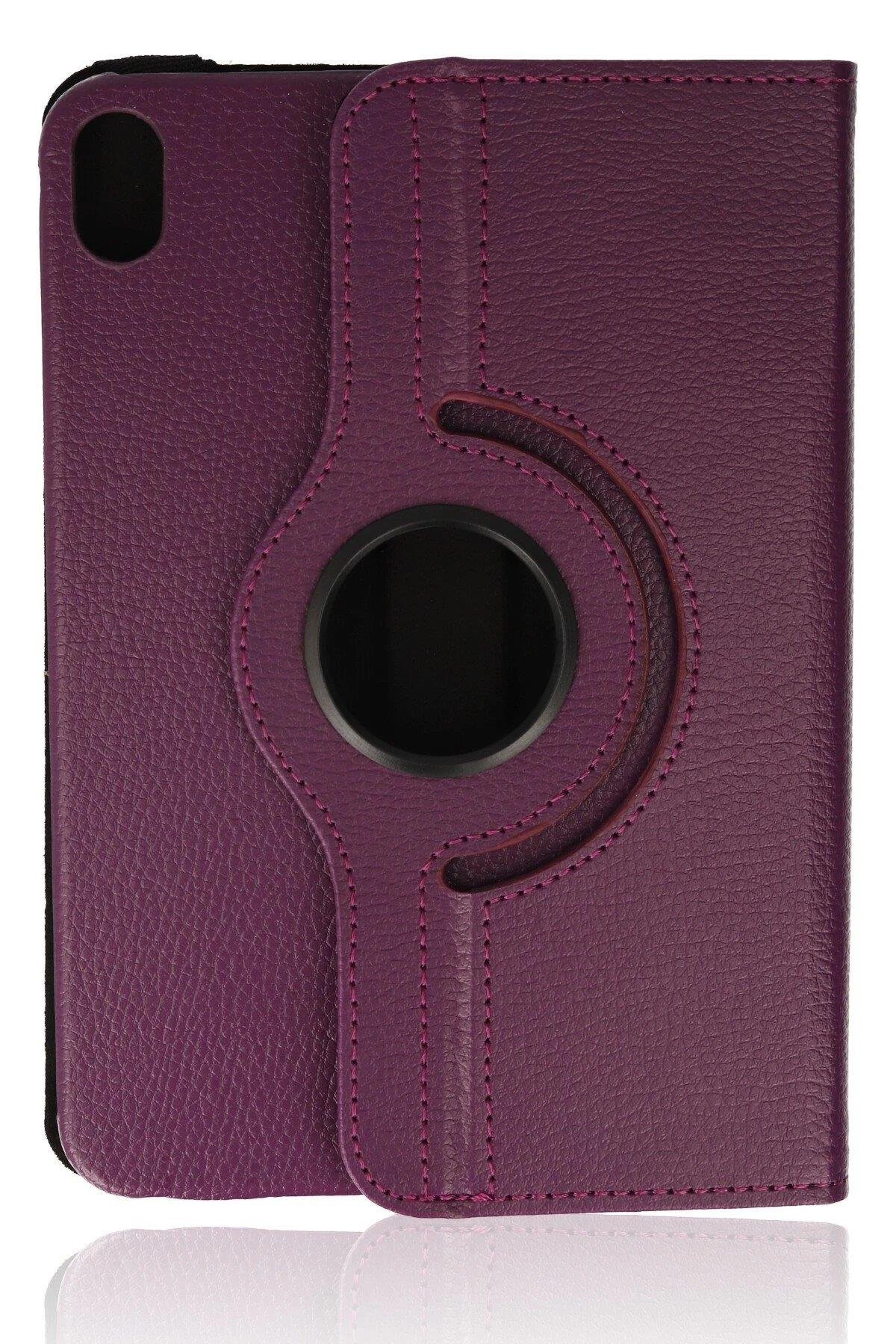 Newface iPad Mini 6 Kılıf 360 Tablet Deri Kılıf - Mürdüm