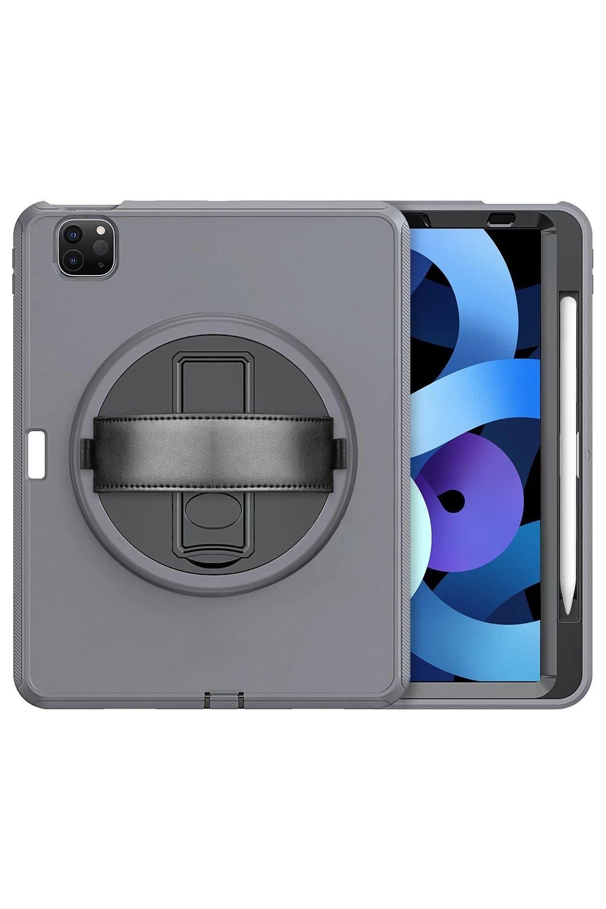 Newface iPad Pro 11 (2018) Kılıf Hand Strap Tablet Kılıfı - Gri