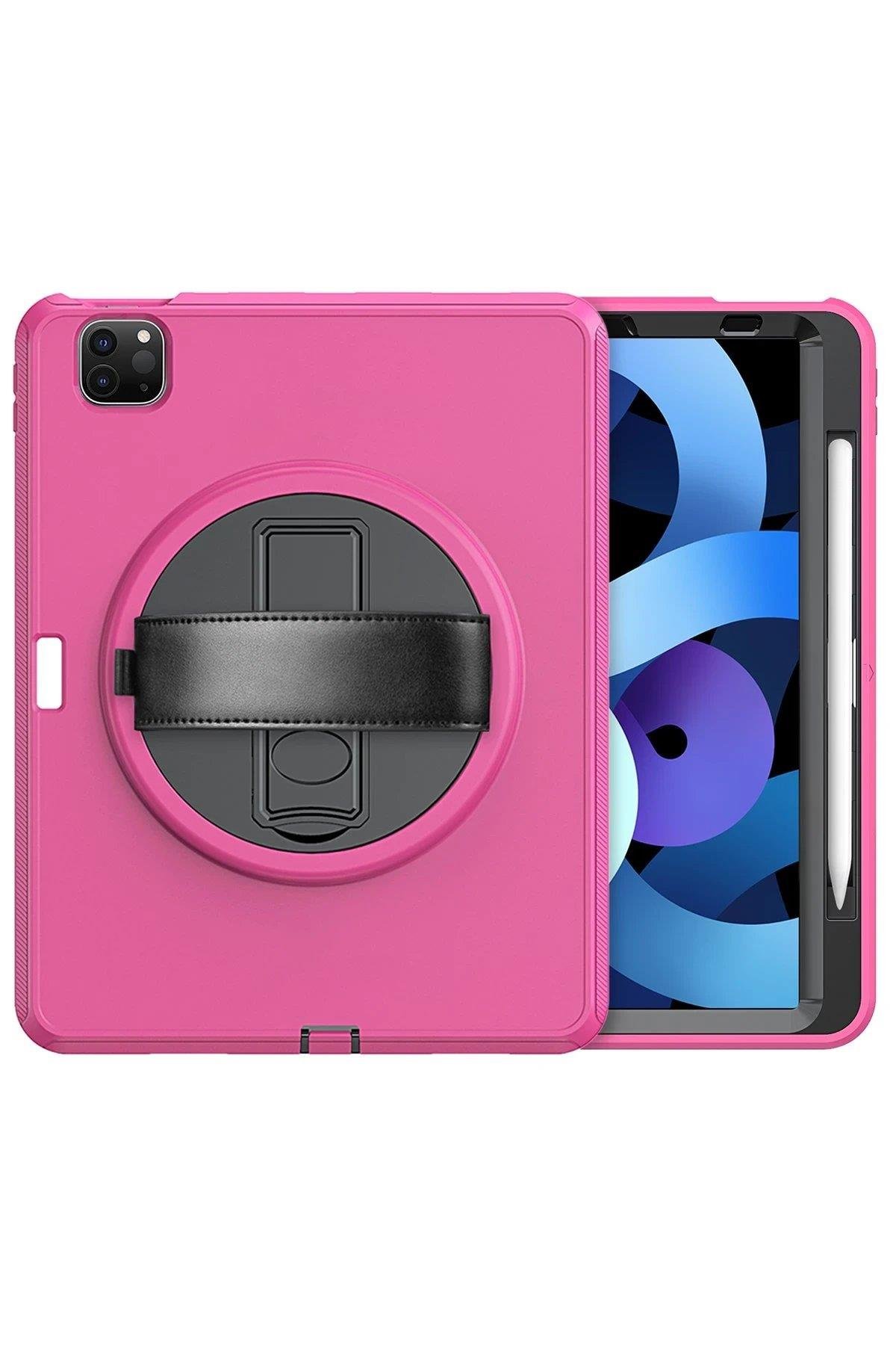 Newface iPad Pro 11 (2018) Kılıf Hand Strap Tablet Kılıfı - Pembe