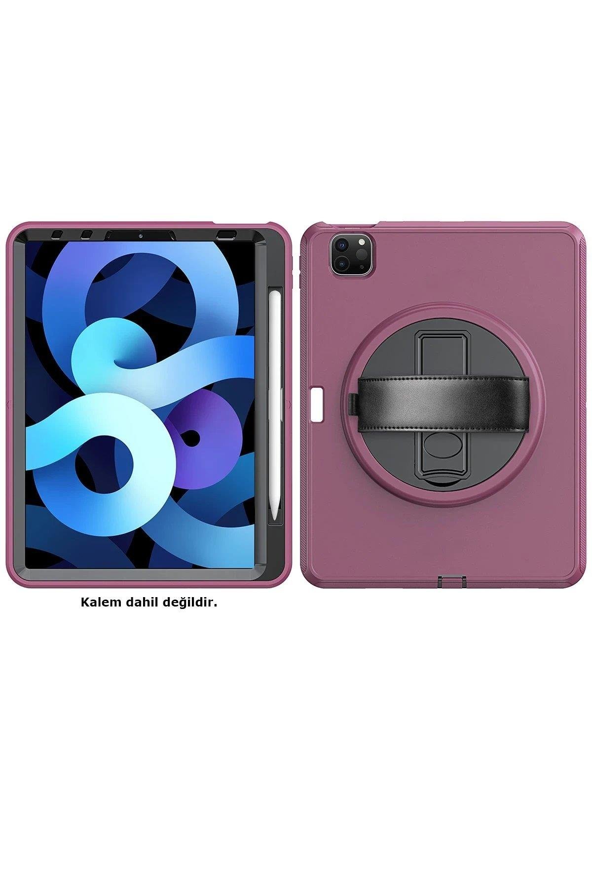 Newface iPad Pro 11 (2018) Kılıf Hand Strap Tablet Kılıfı - Mürdüm