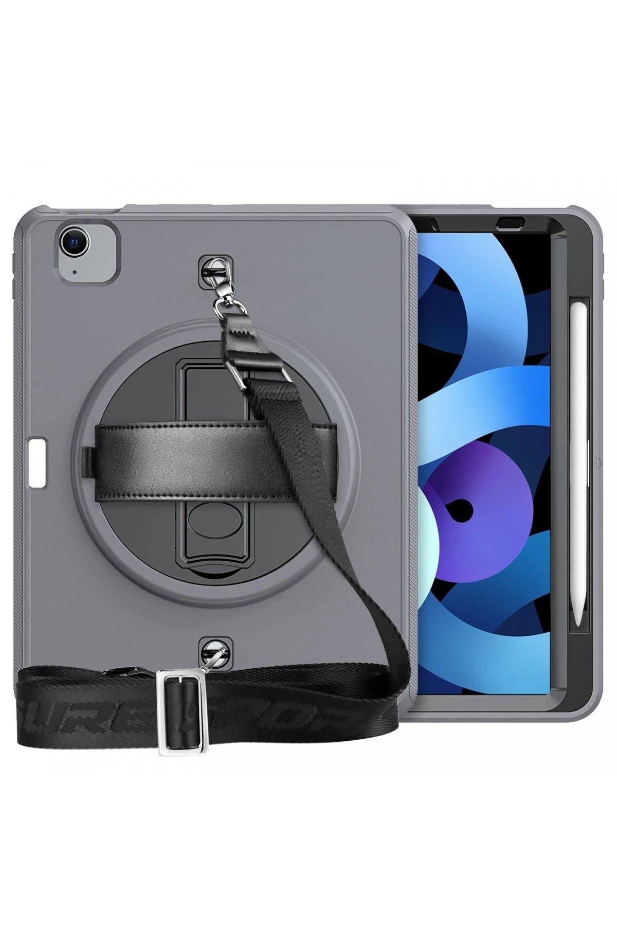 Newface iPad Pro 11 (2020) Kılıf Strap-C Otterbox Tablet Kapak - Gri