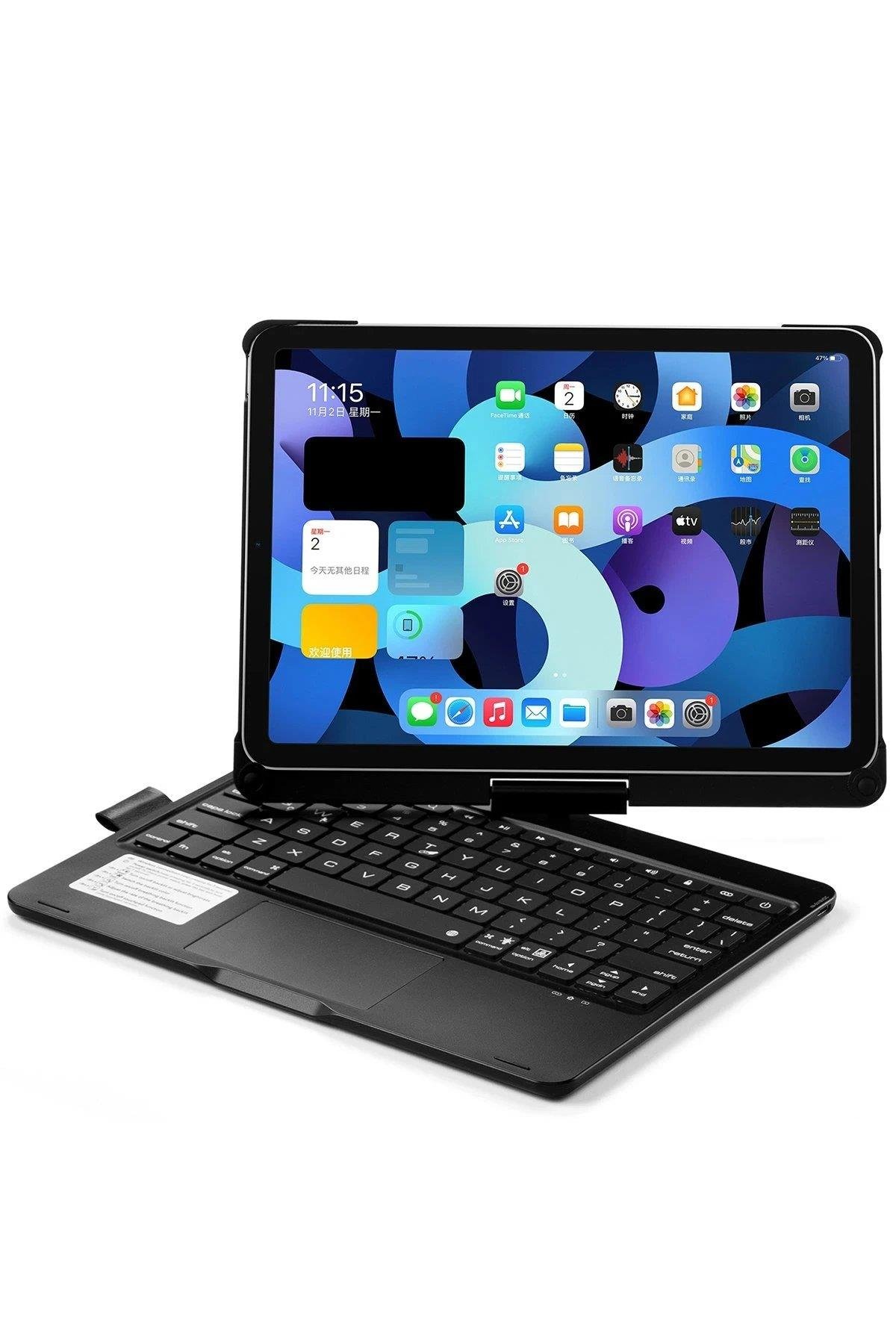 Newface iPad Pro 11 (2021) Kılıf Magic Dönen Klavyeli Tablet Kılıf - Siyah