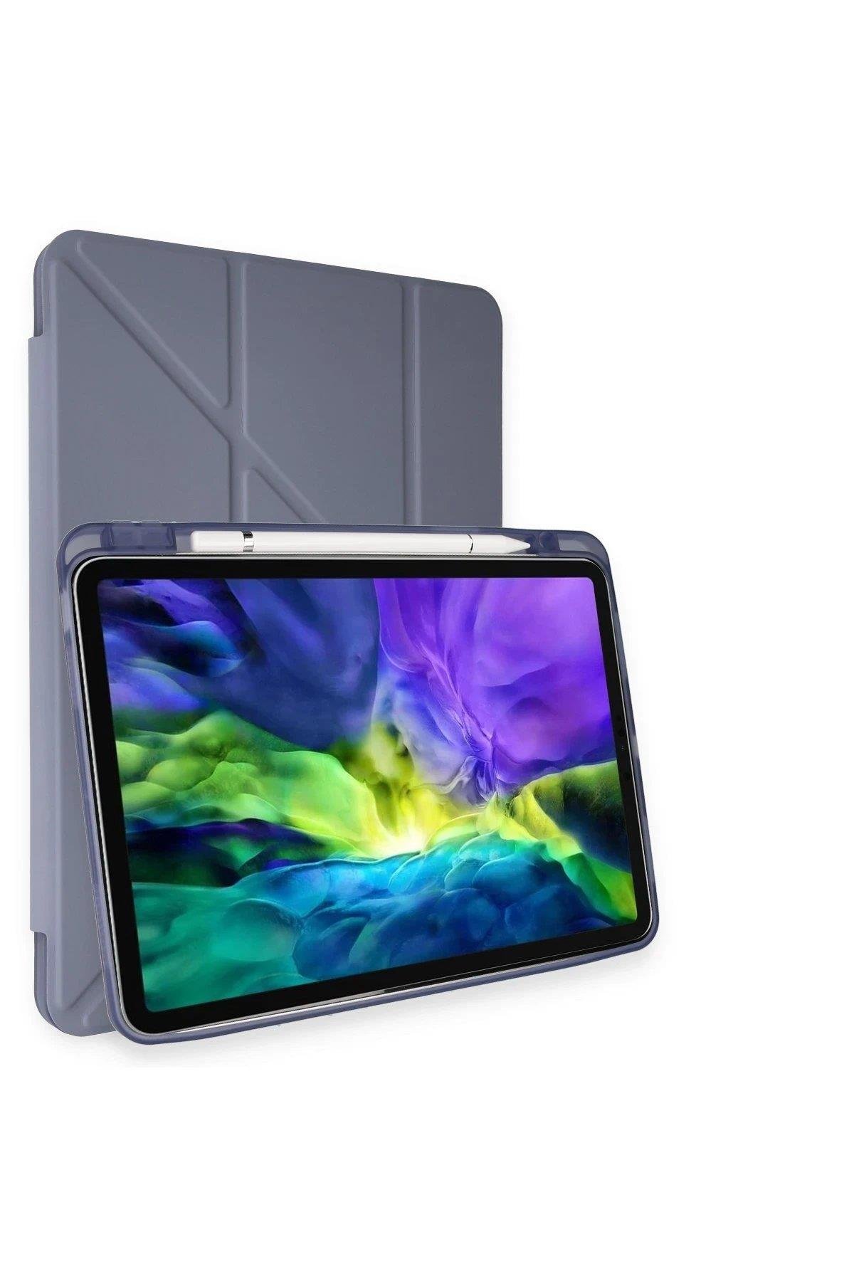 Newface iPad Pro 11 (2024) Kılıf Kalemlikli Mars Tablet Kılıfı - Lila
