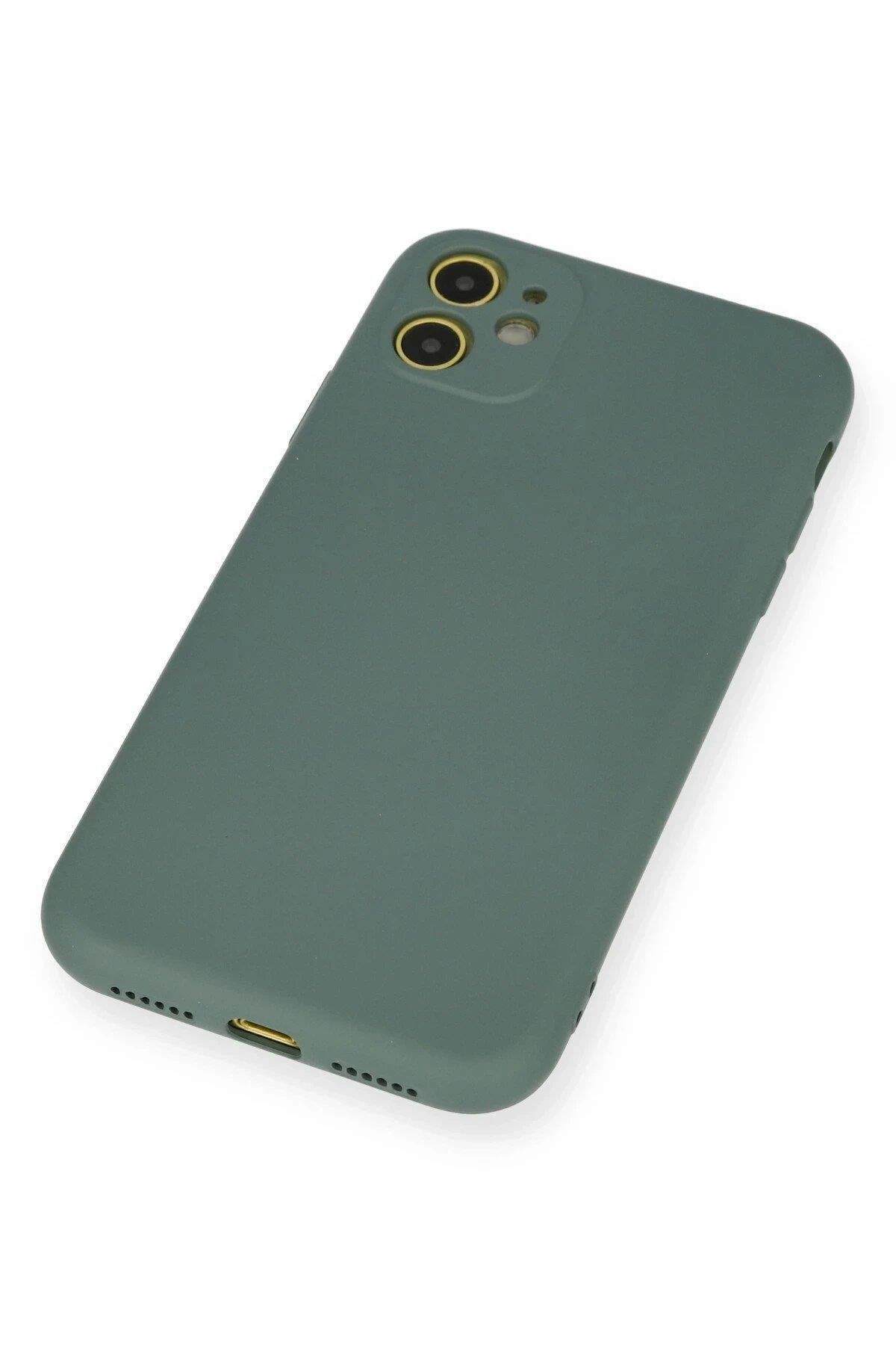 Newface iPhone 11 Kılıf Nano içi Kadife Silikon - Koyu Yeşil