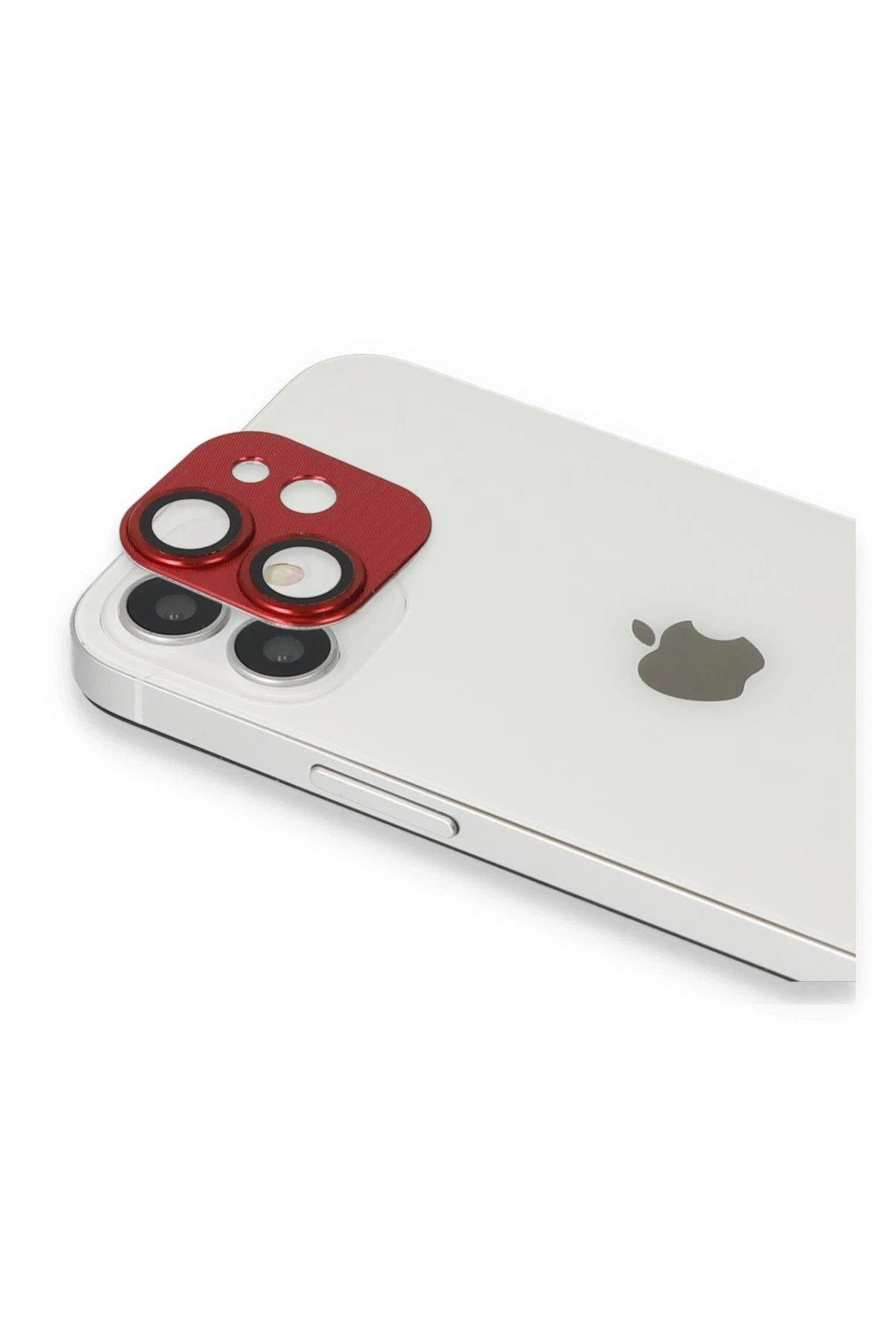 Newface iPhone 11 Pers Alüminyum Kamera Lens - Kırmızı