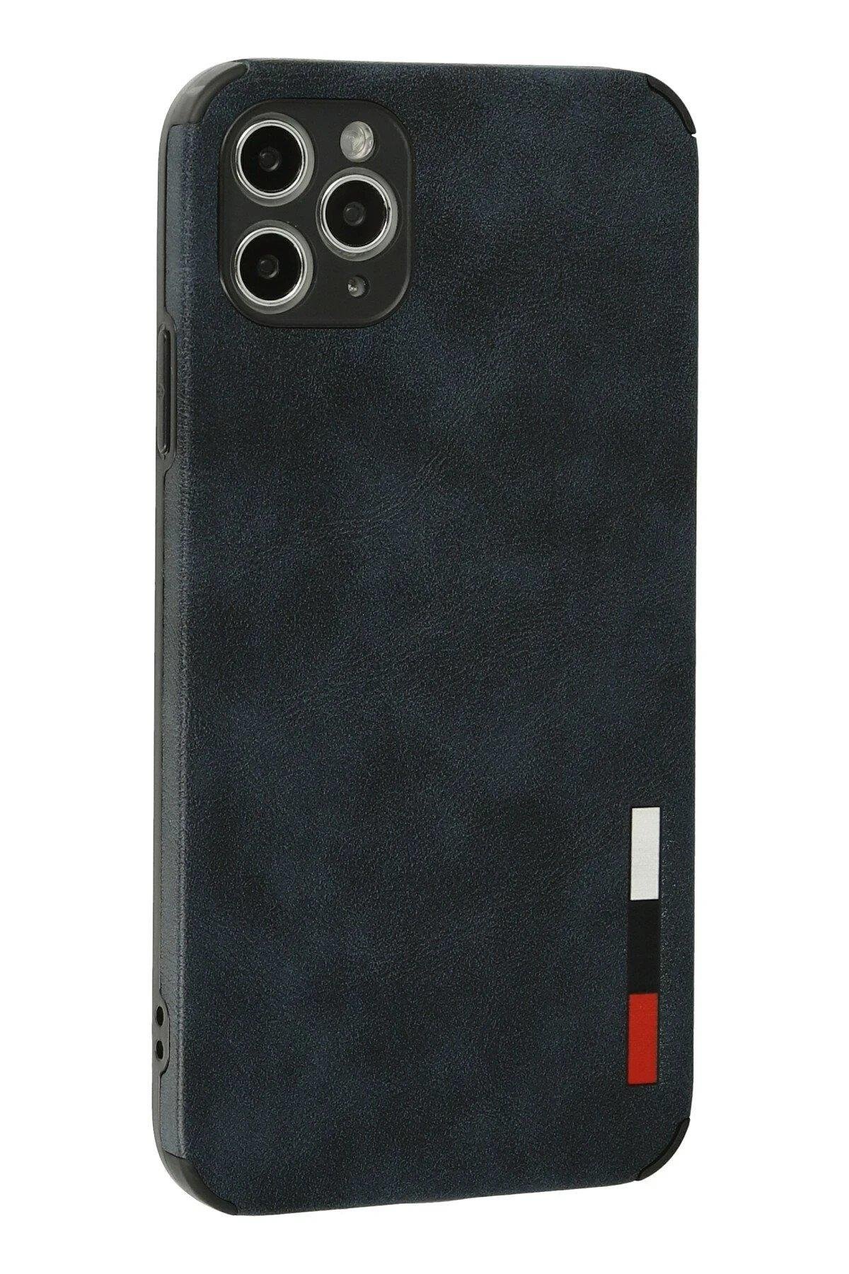 Newface iPhone 11 Pro Kılıf Loop Deri Silikon - Lacivert