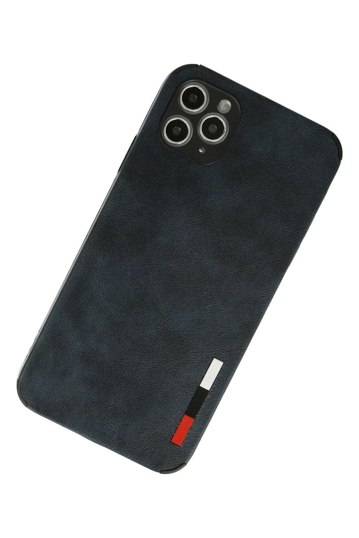 Newface iPhone 11 Pro Kılıf Loop Deri Silikon - Lacivert