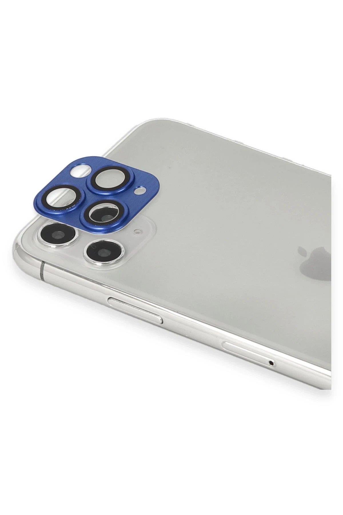 Newface iPhone 11 Pro Max Pers Alüminyum Kamera Lens - Lacivert