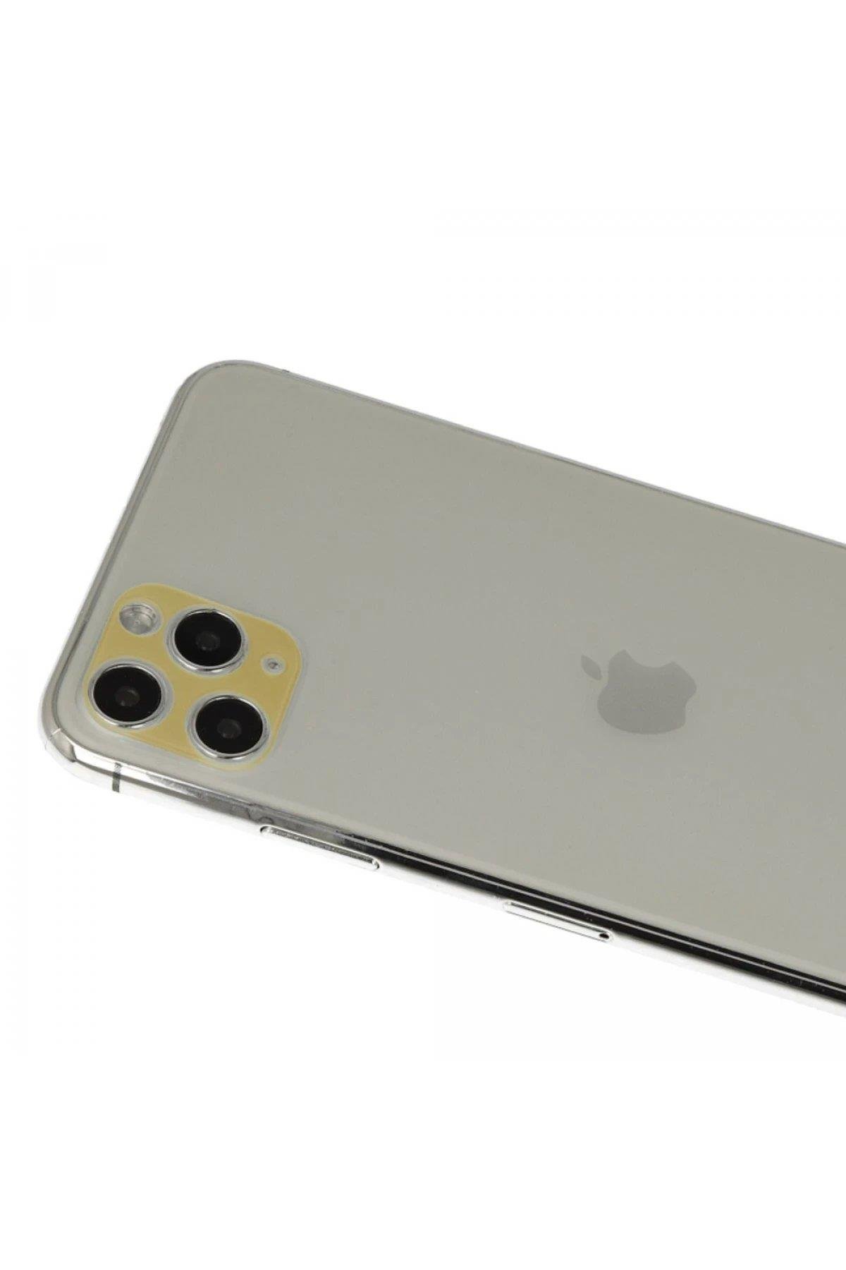 Newface iPhone 11 Pro Max Rainbow Kamera Lens Koruma Cam - Gold