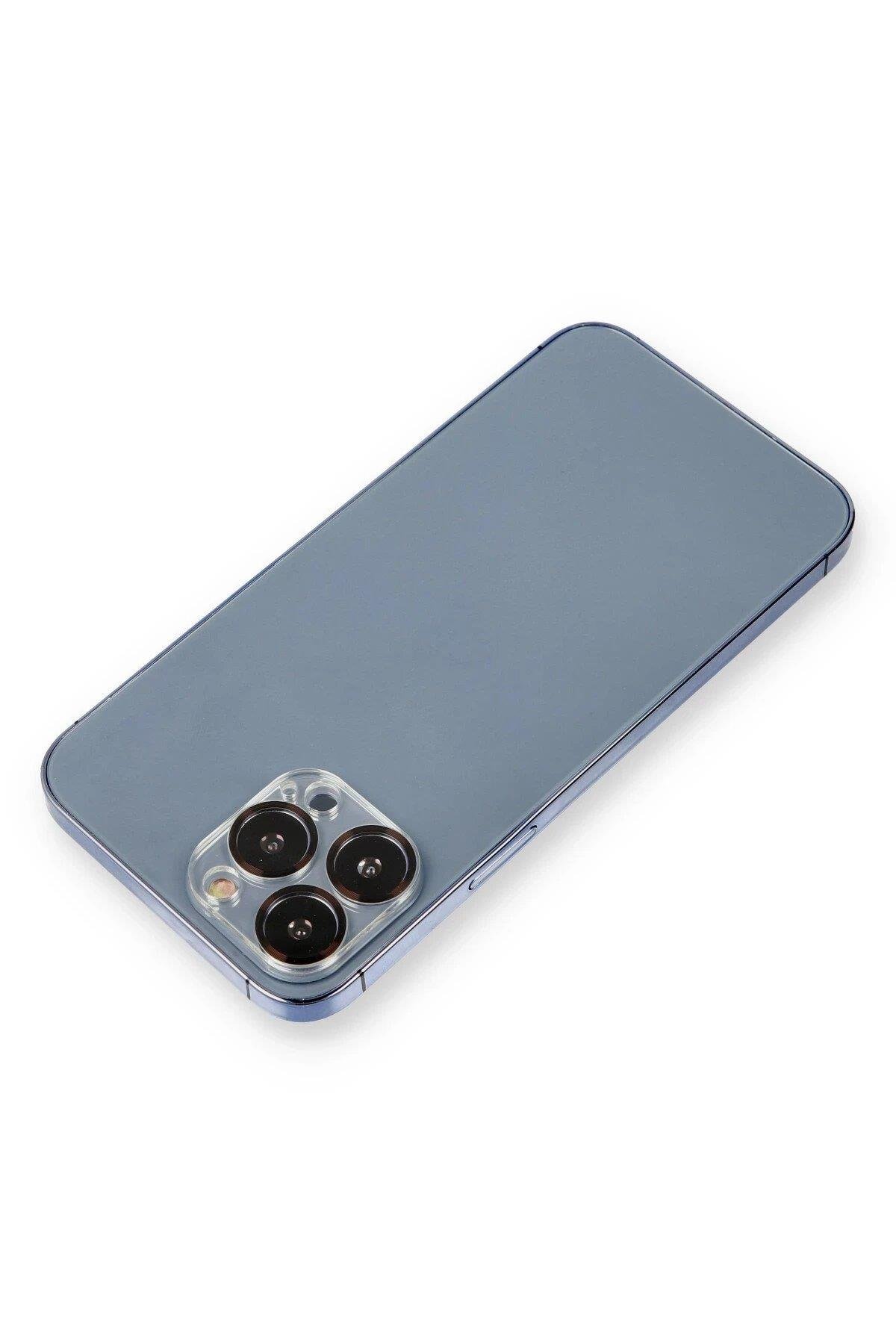 Newface iPhone 12 Pro Max Metal Kamera Lens Koruma Cam - Siyah
