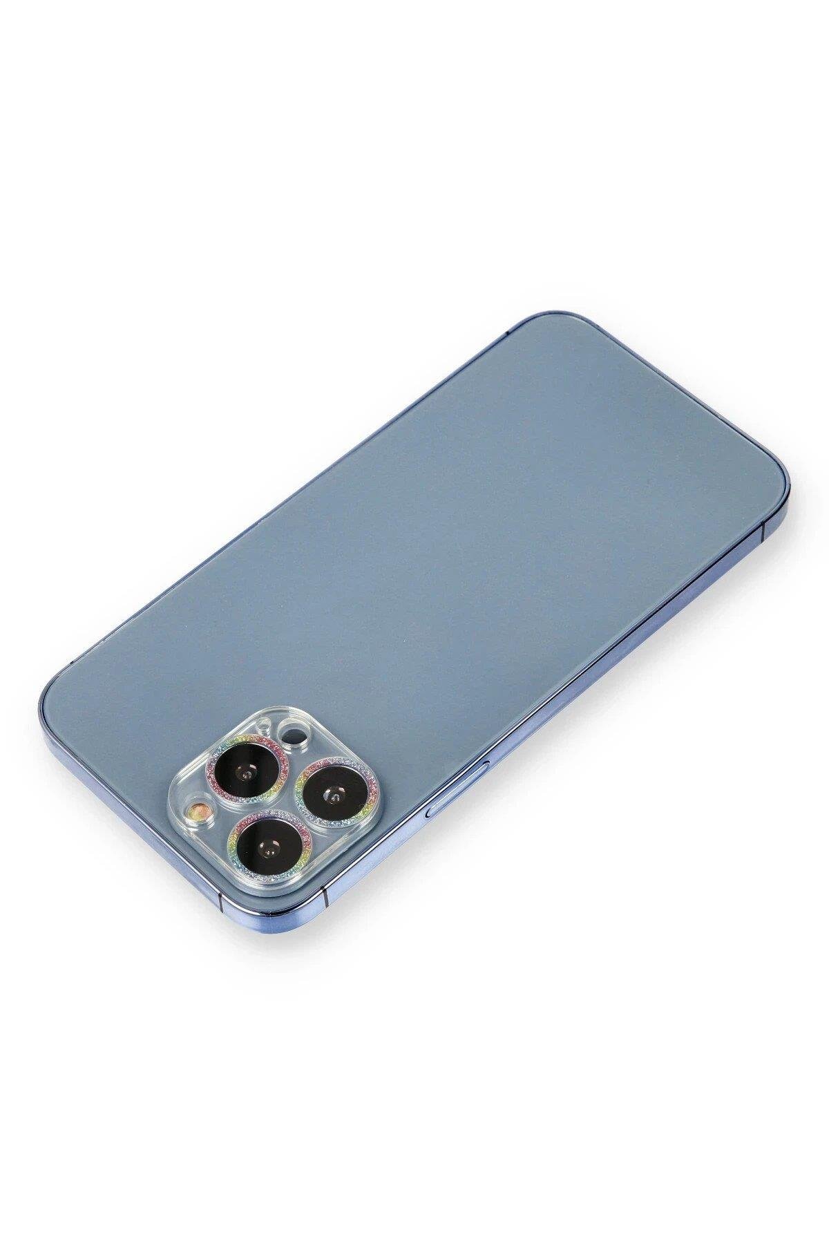 Newface iPhone 12 Pro Shine Kamera Lens Koruma Cam - Rainbow