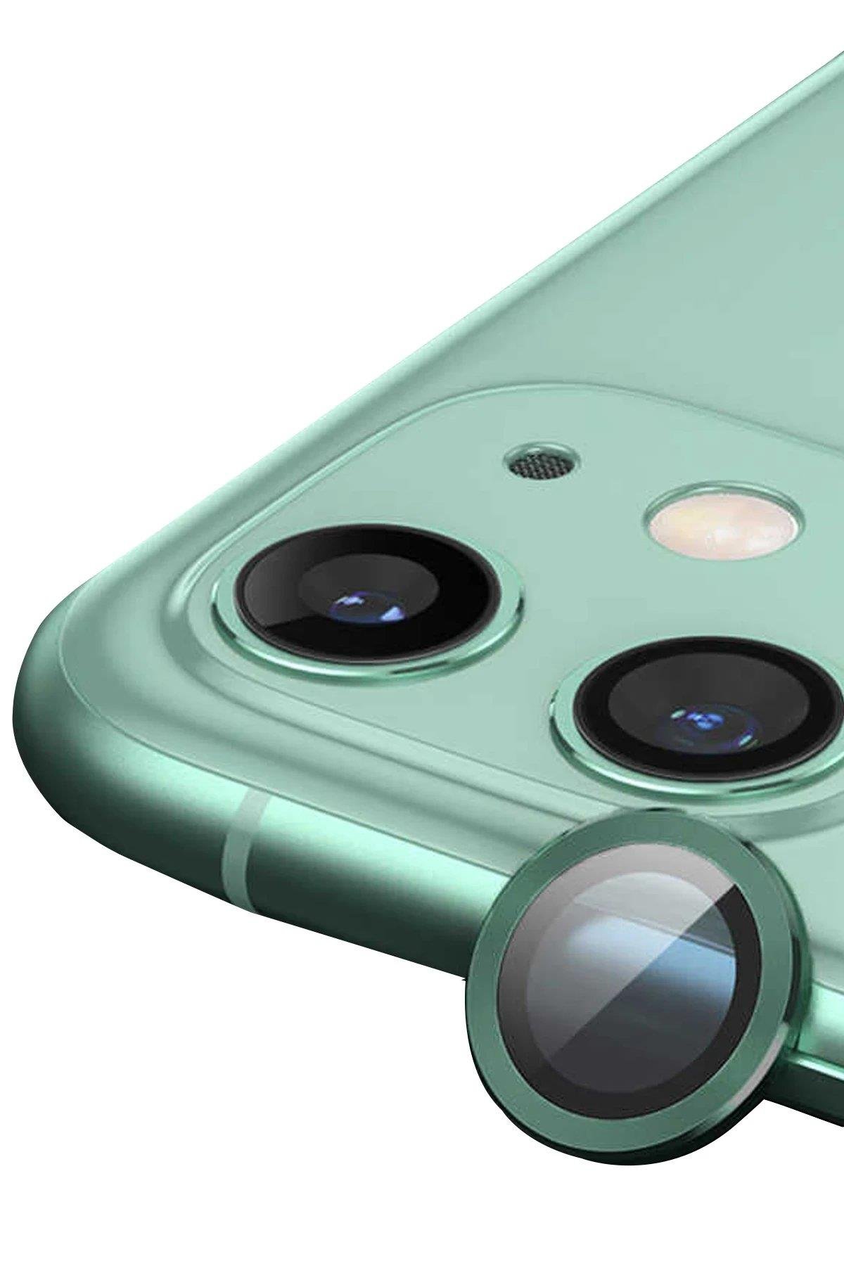 Newface iPhone 12 Raze Metal Kamera Lens - Yeşil