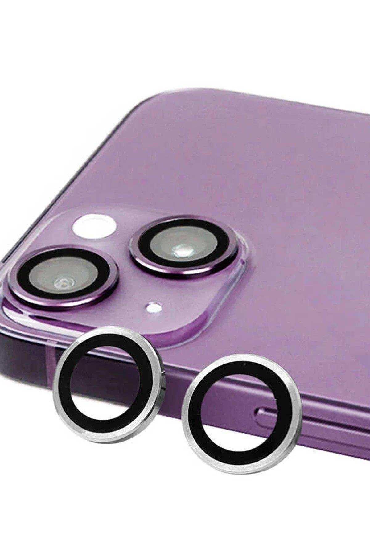 Newface iPhone 13 Mini Raze Metal Kamera Lens - Gümüş