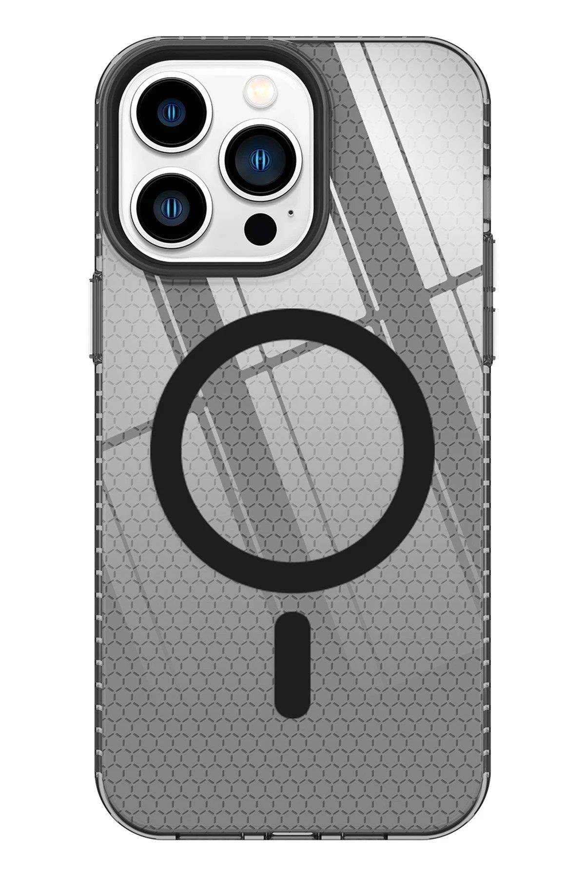 Newface iPhone 13 Pro Max Kılıf Beta Magneticsafe Silikon - Siyah