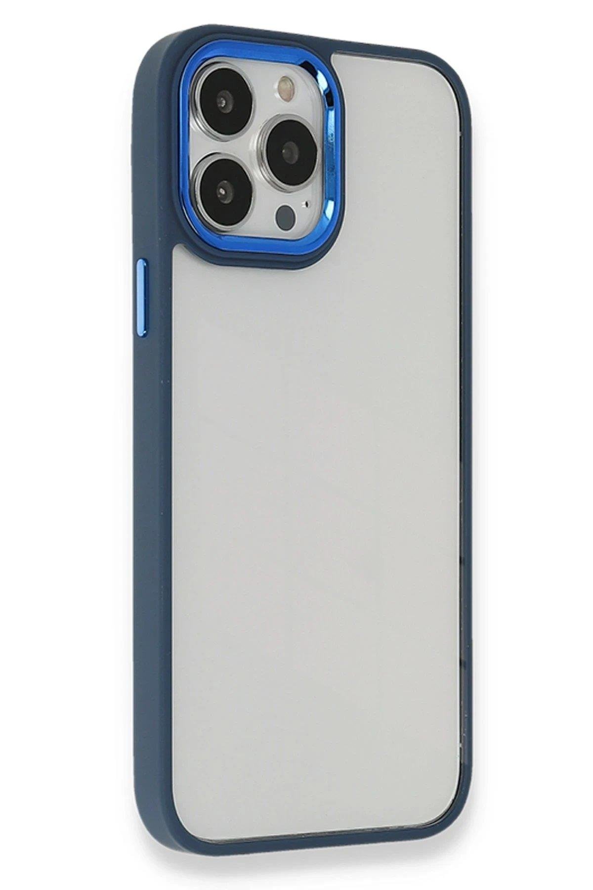 Newface iPhone 13 Pro Max Kılıf Dora Kapak - Mavi