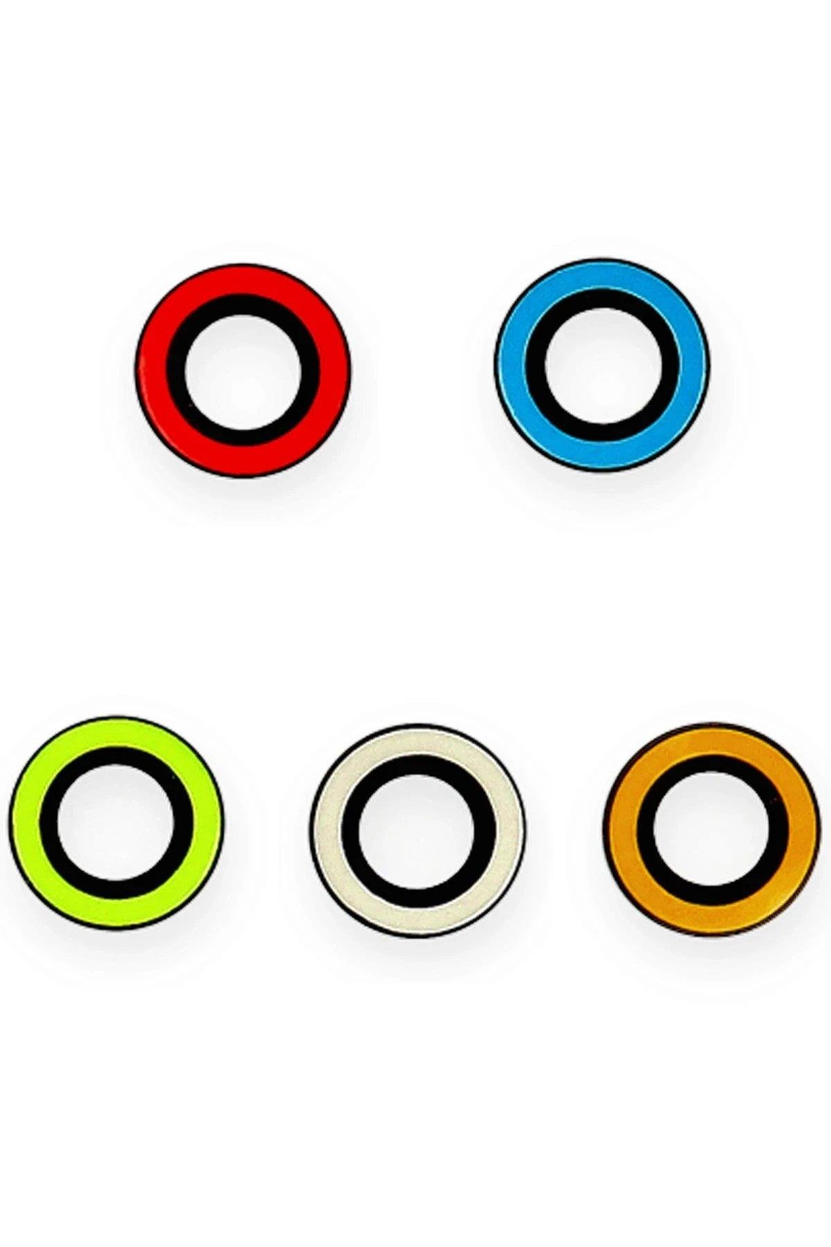 Newface iPhone 13 Pro Max Neon Fosforlu Kamera Lens - Mavi