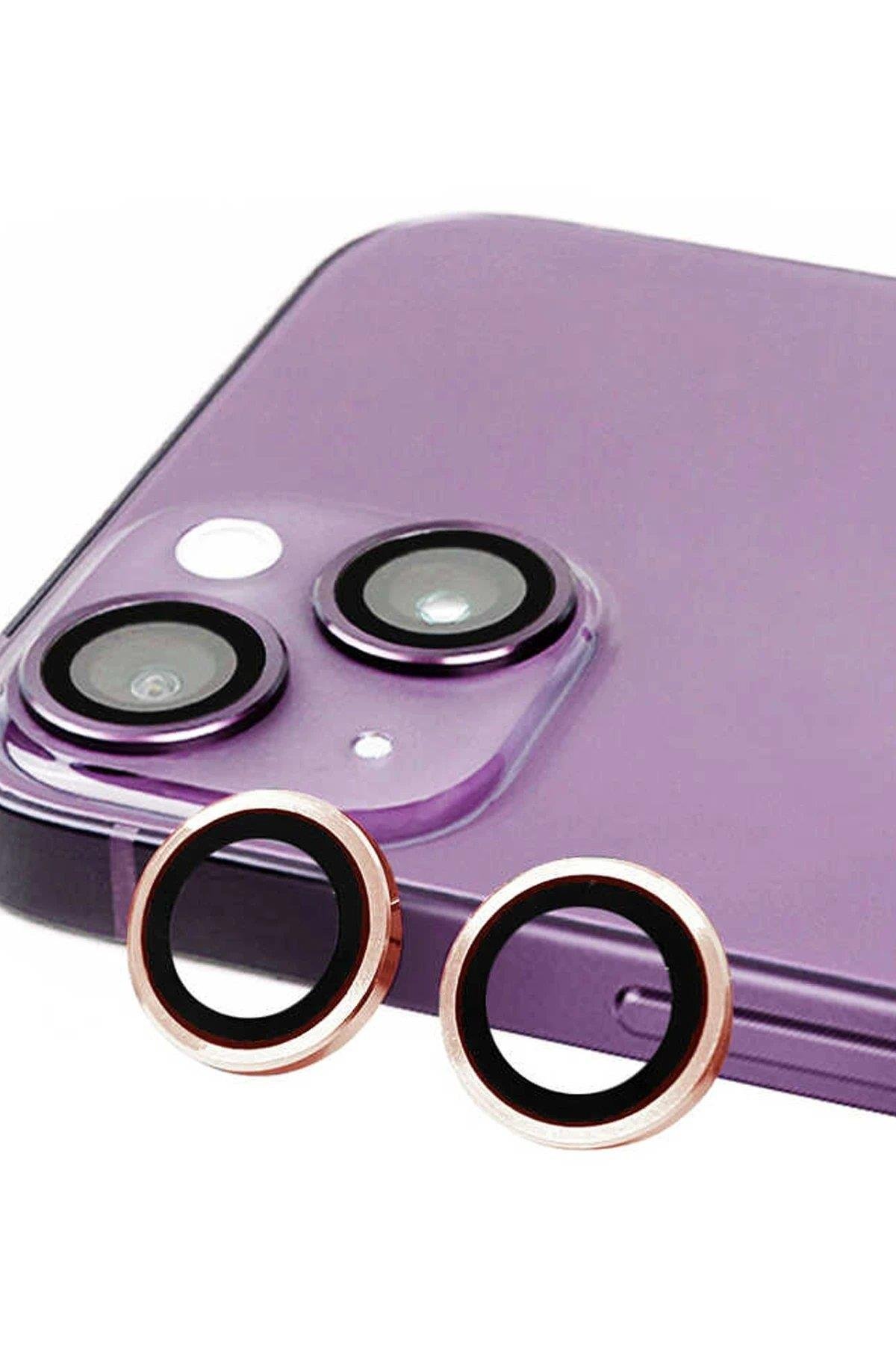 Newface iPhone 13 Raze Metal Kamera Lens - Pembe