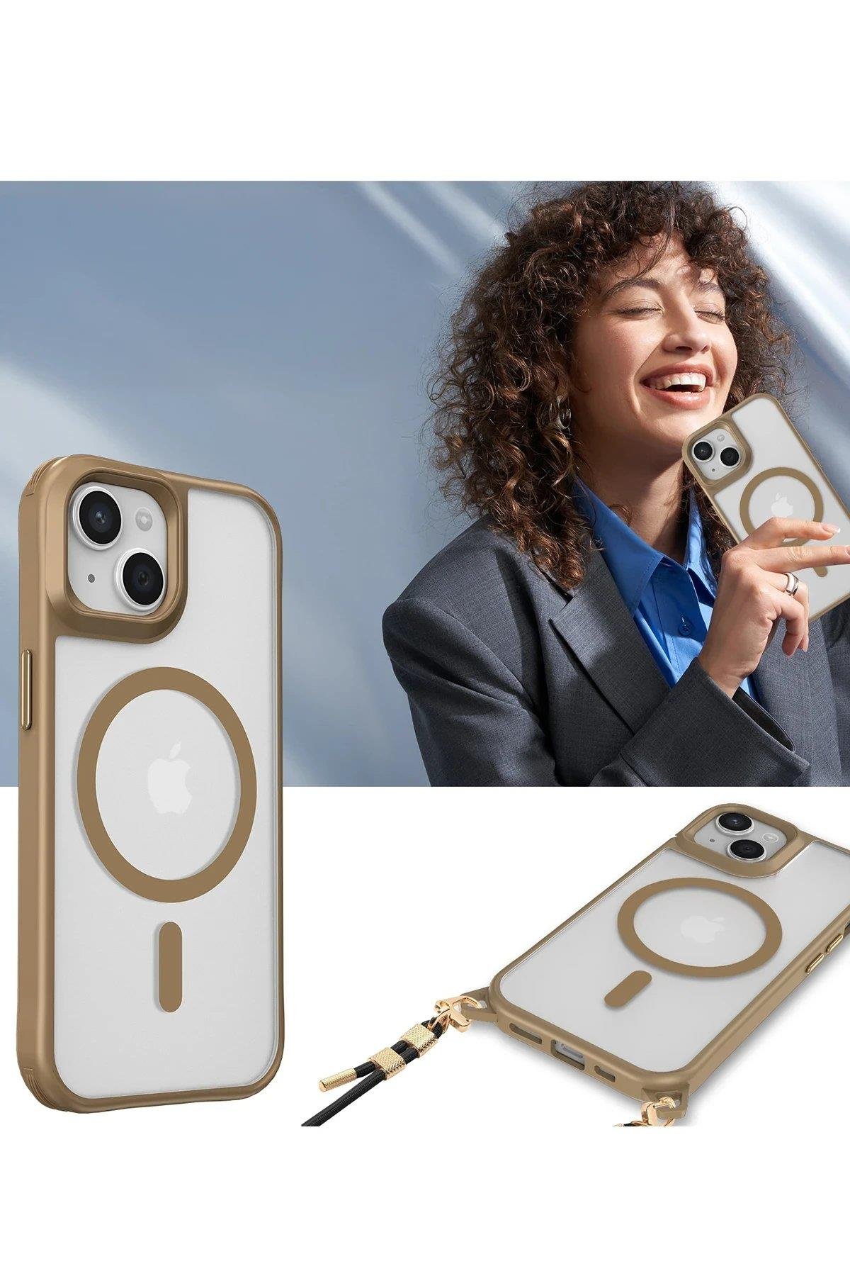 Newface iPhone 14 Kılıf Enka Magsafe Silikon Kılıf - Titan Gri