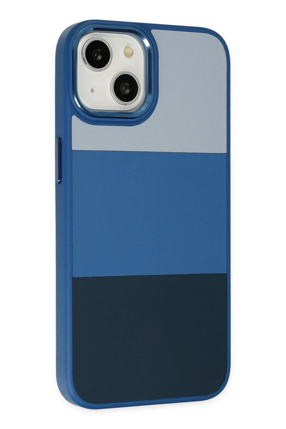 Newface iPhone 14 Plus Kılıf King Kapak - Açık Mavi-Lacivert