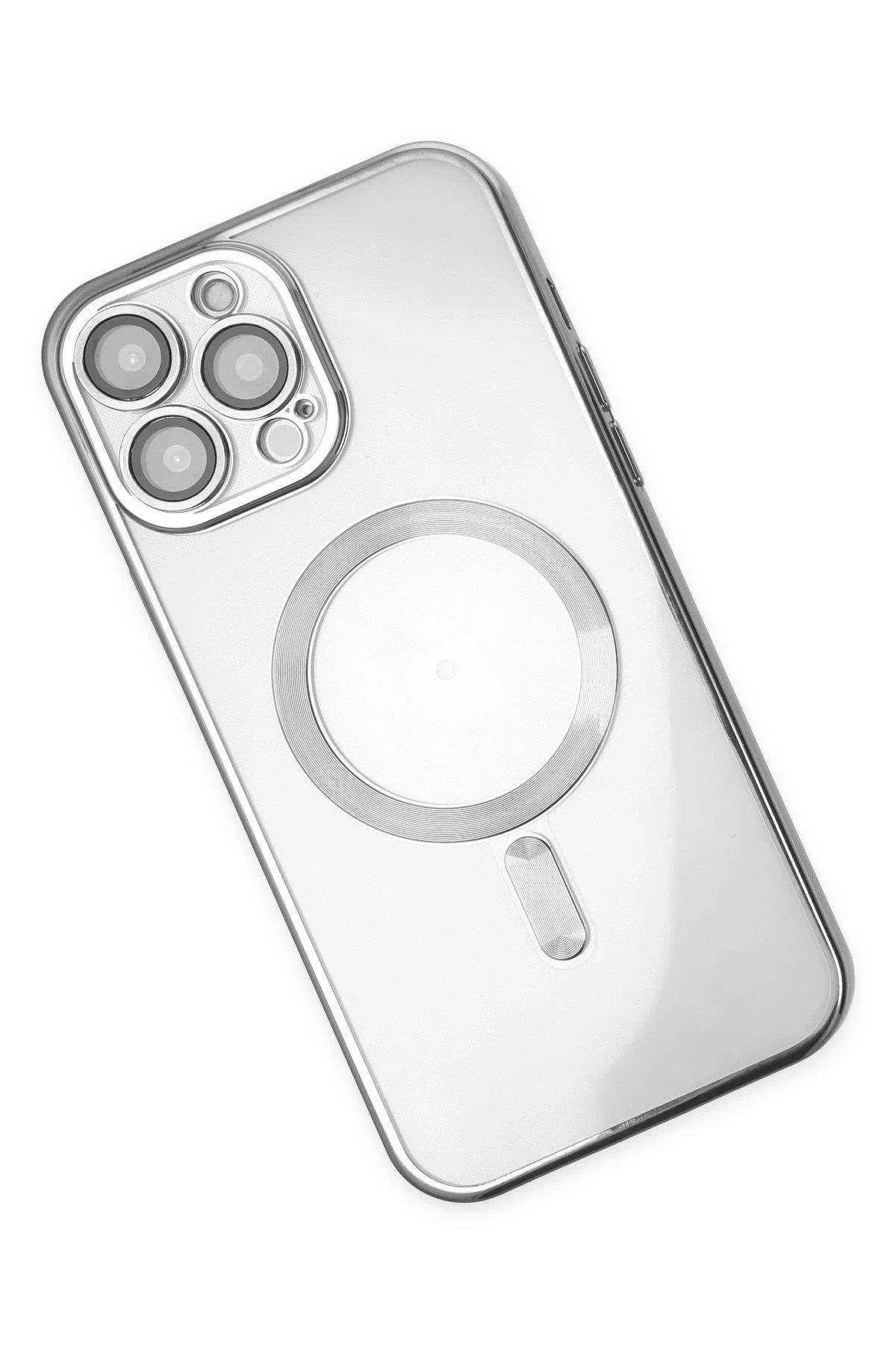 Newface iPhone 14 Pro Kılıf Kross Magneticsafe Kapak - Gümüş