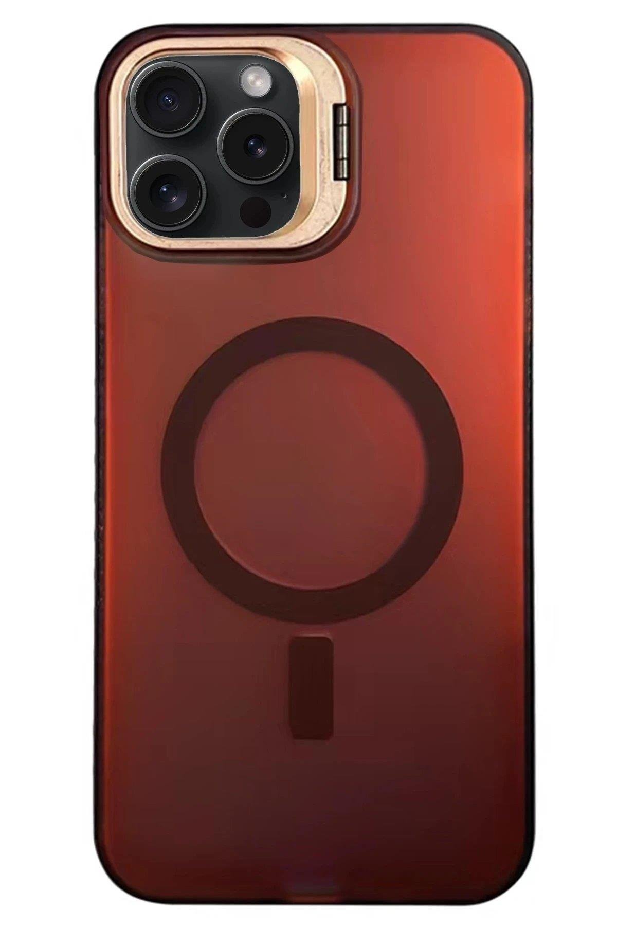 Newface iPhone 14 Pro Max Primera Magsafe Standlı Kapak - Bordo