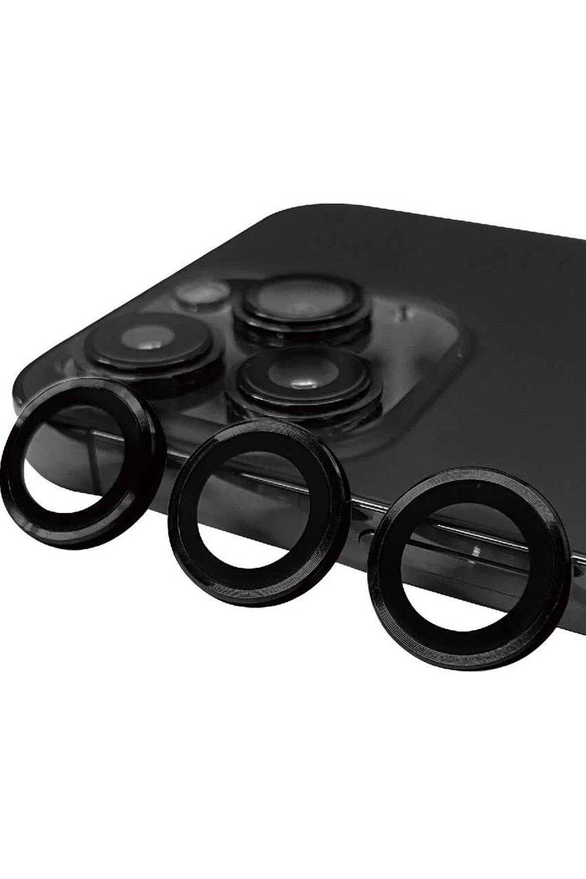 Newface iPhone 14 Pro Max Raze Metal Kamera Lens - Siyah