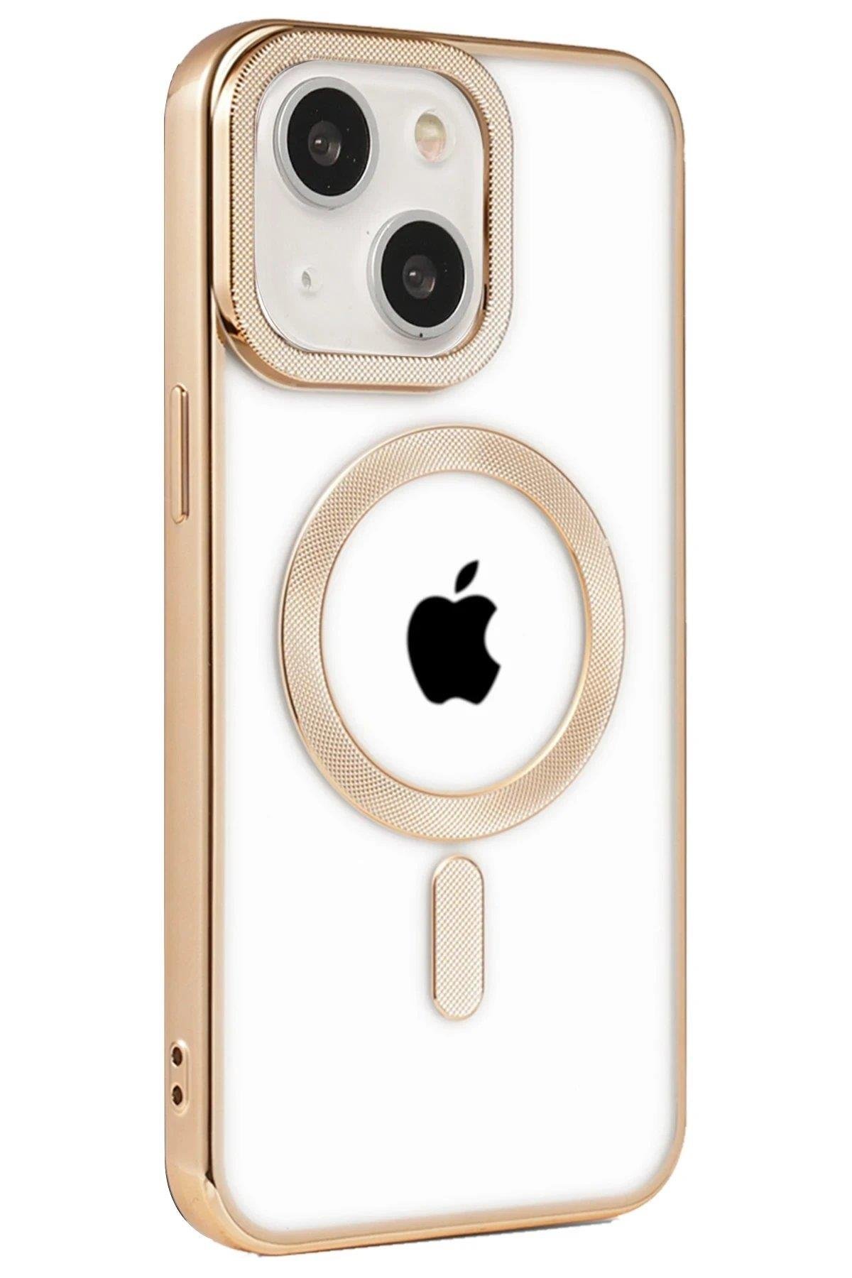 Newface iPhone 15 Kılıf Kronos Magsafe Kapak - Gold