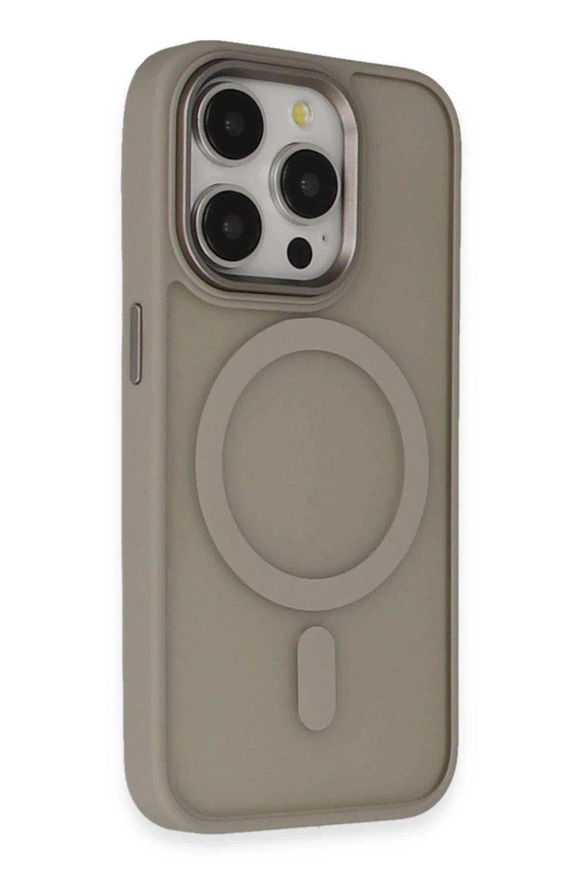 Newface iPhone 15 Pro Max Kılıf Oslo Magsafe Kapak - Titan Gri