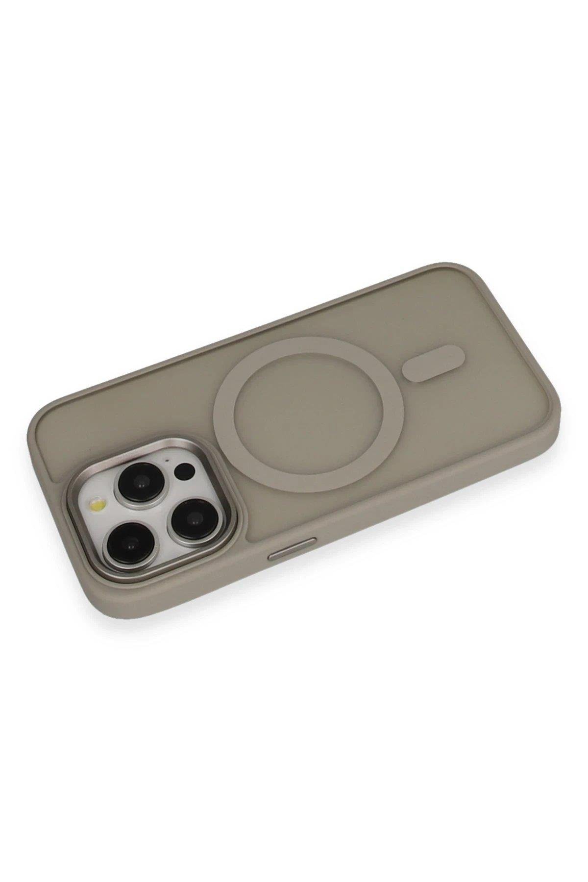 Newface iPhone 15 Pro Max Kılıf Oslo Magsafe Kapak - Titan Gri