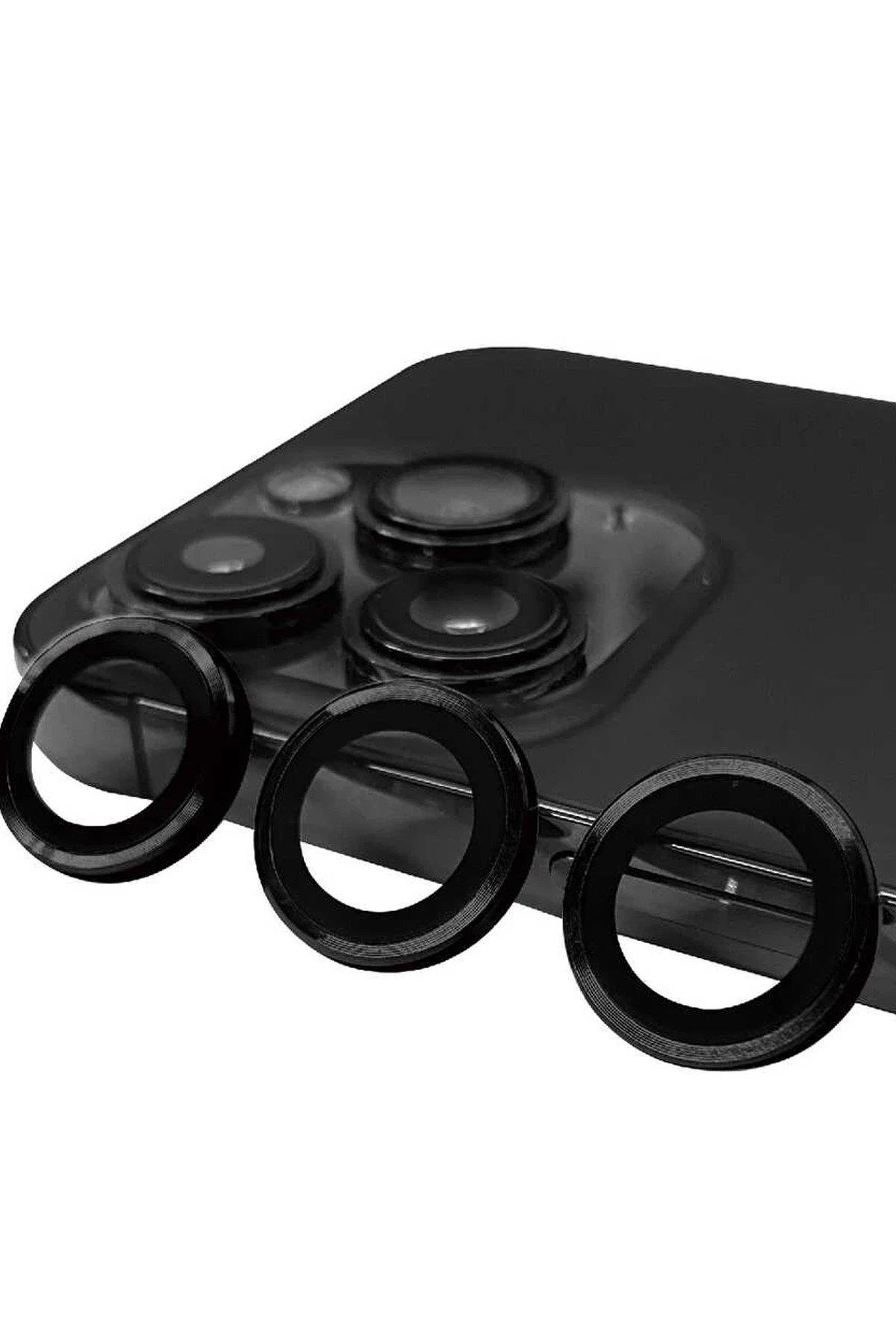 Newface iPhone 15 Pro Max Raze Metal Kamera Lens - Siyah