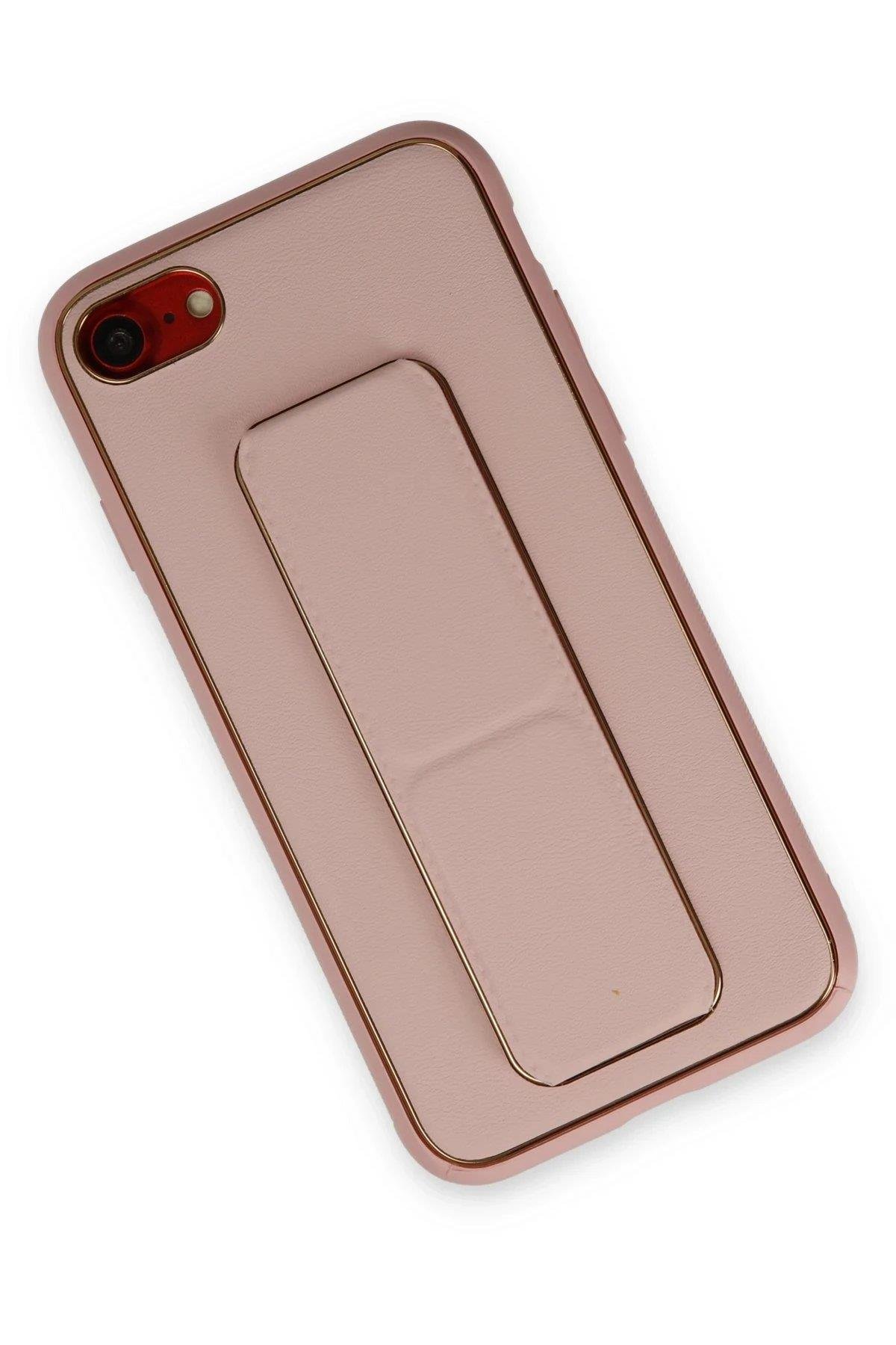 Newface iPhone 7 Kılıf Coco Deri Standlı Kapak - Pembe