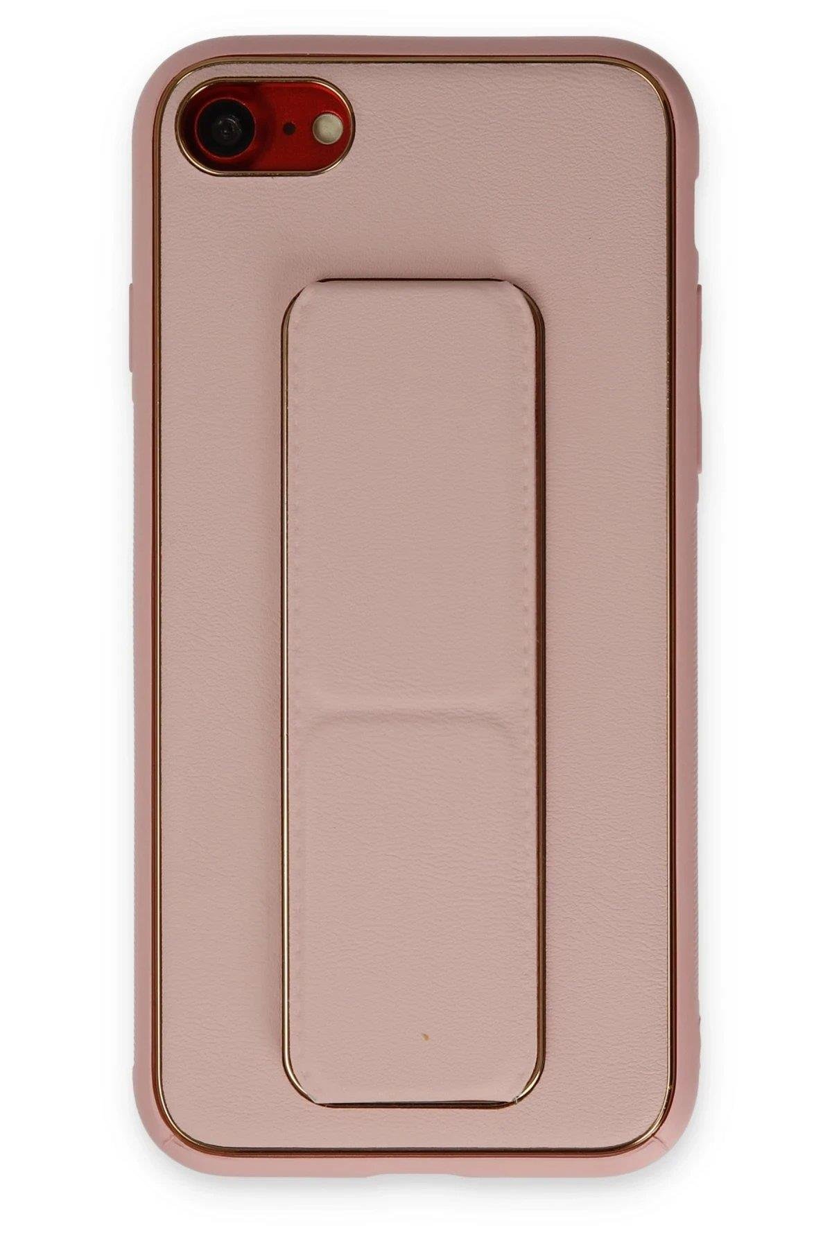 Newface iPhone 7 Kılıf Coco Deri Standlı Kapak - Pembe