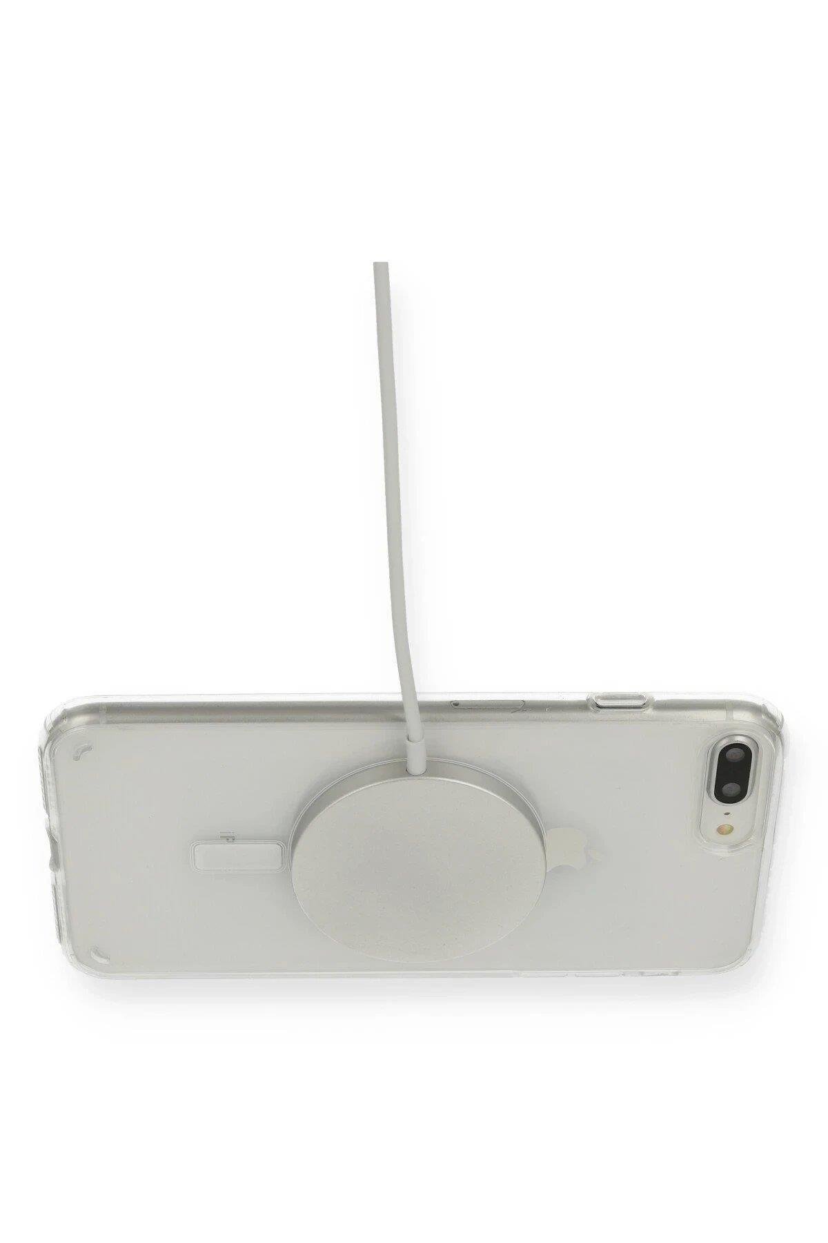 Newface iPhone 8 Plus Kılıf Magneticsafe Şeffaf Silikon - Şeffaf