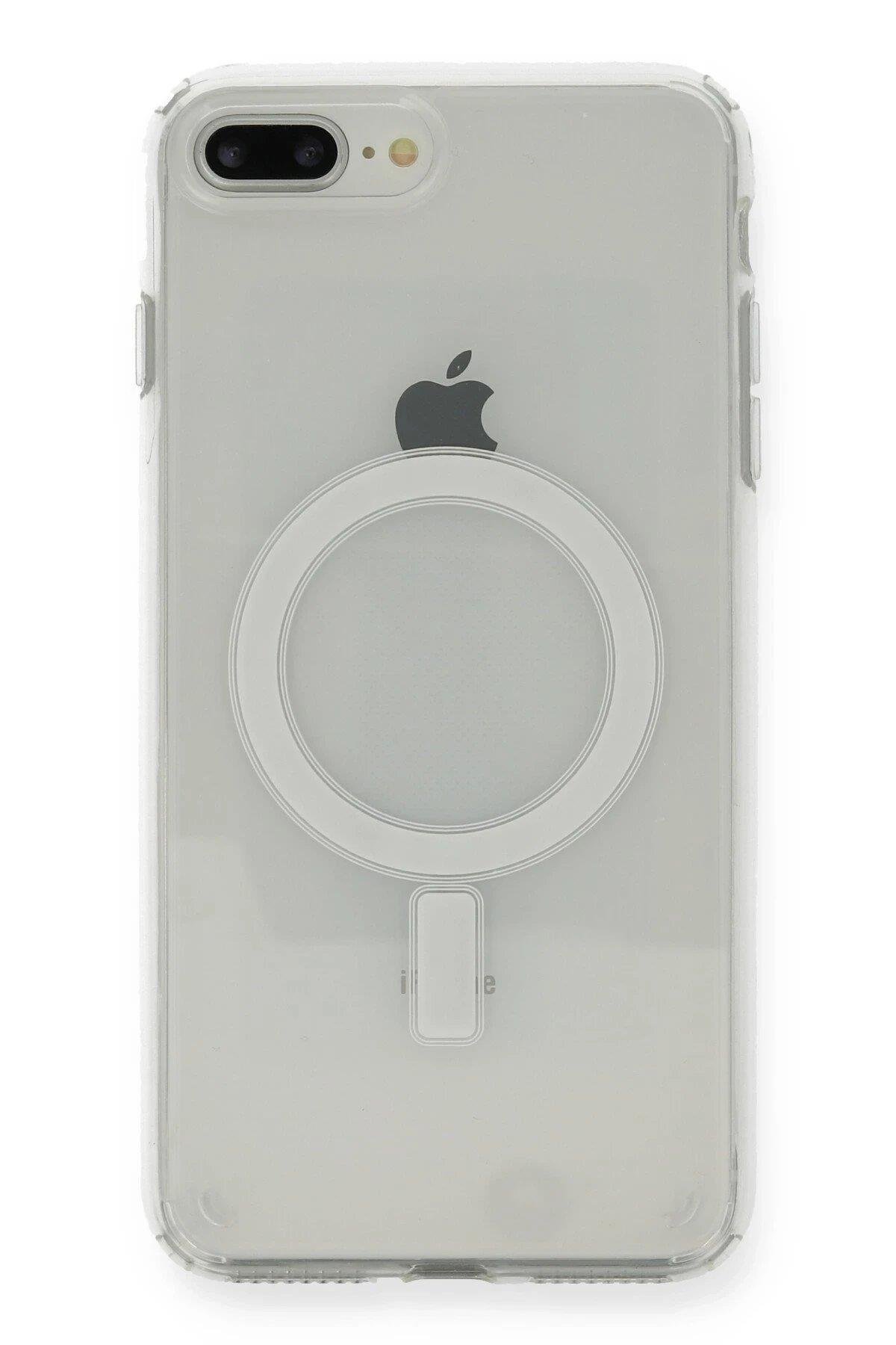 Newface iPhone 8 Plus Kılıf Magneticsafe Şeffaf Silikon - Şeffaf