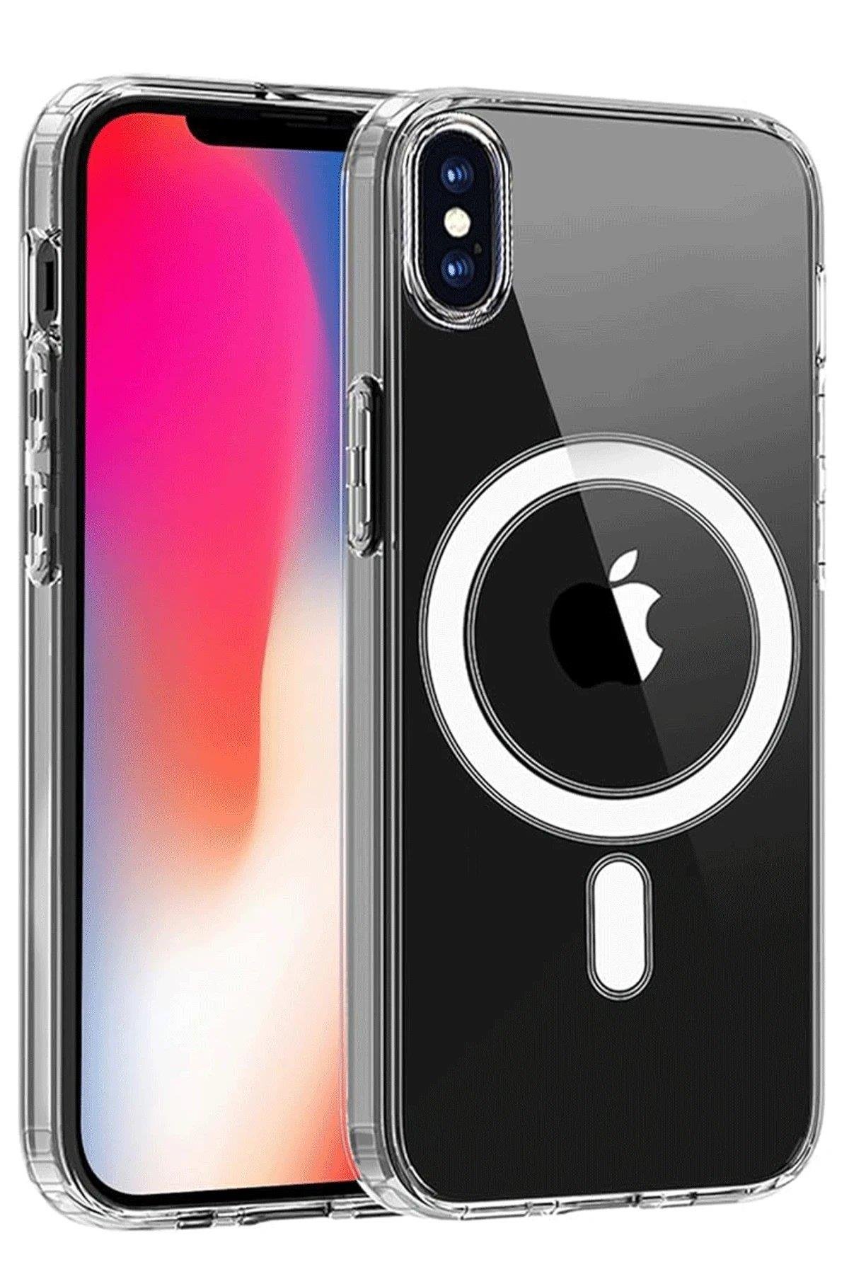 Newface iPhone X Kılıf Magneticsafe Şeffaf Silikon - Şeffaf