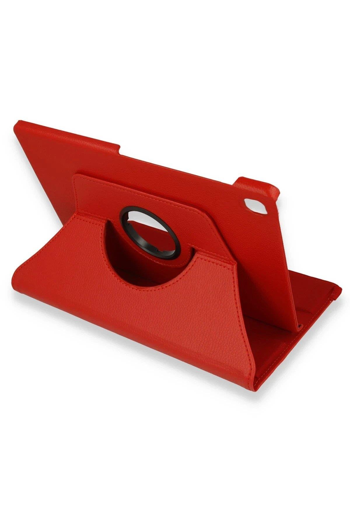 Newface Lenovo M10 FHD Plus X606F Kılıf 360 Tablet Deri Kılıf - Kırmızı