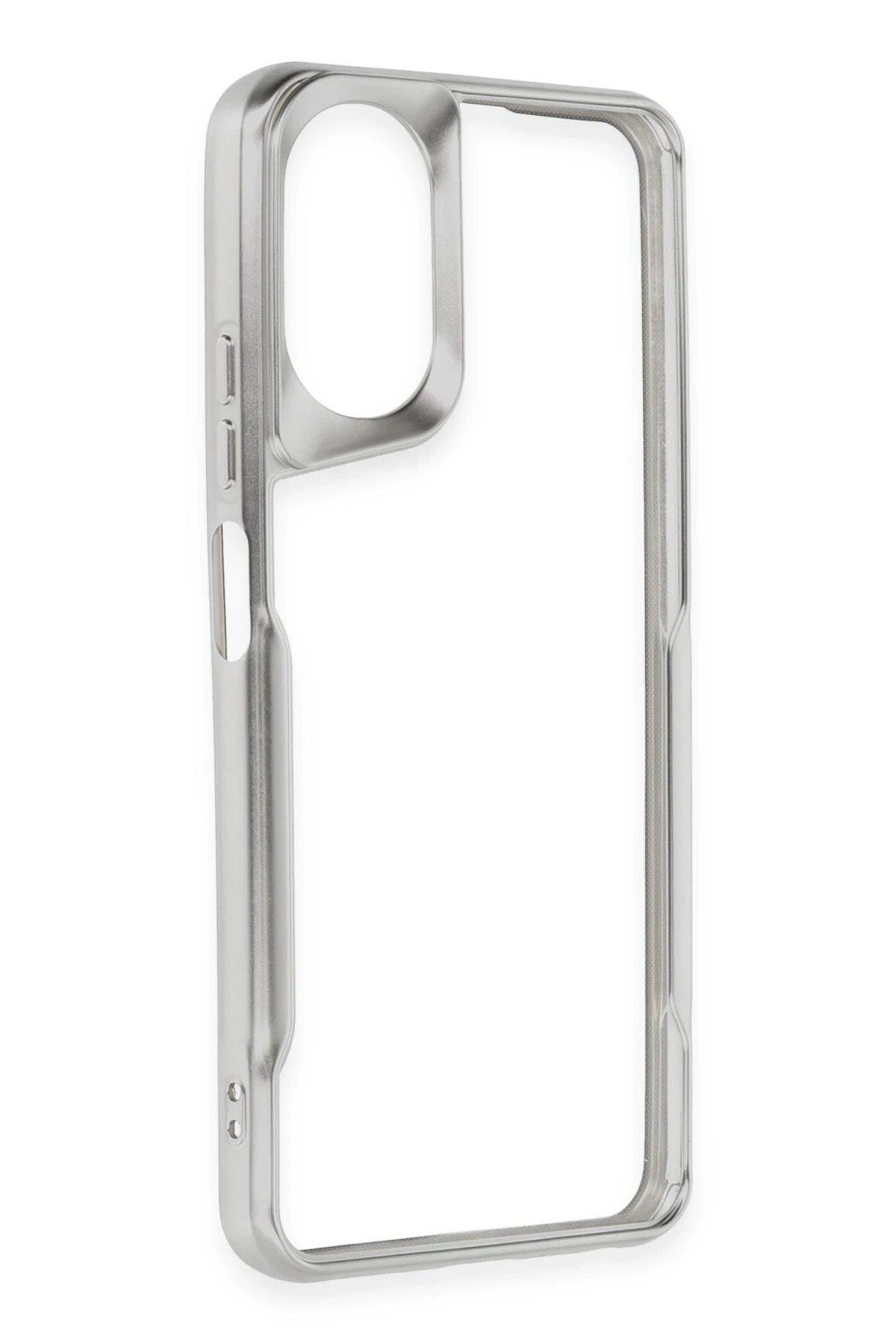 Newface Oppo A38 Kılıf Boyi Silikon Kapak - Gümüş