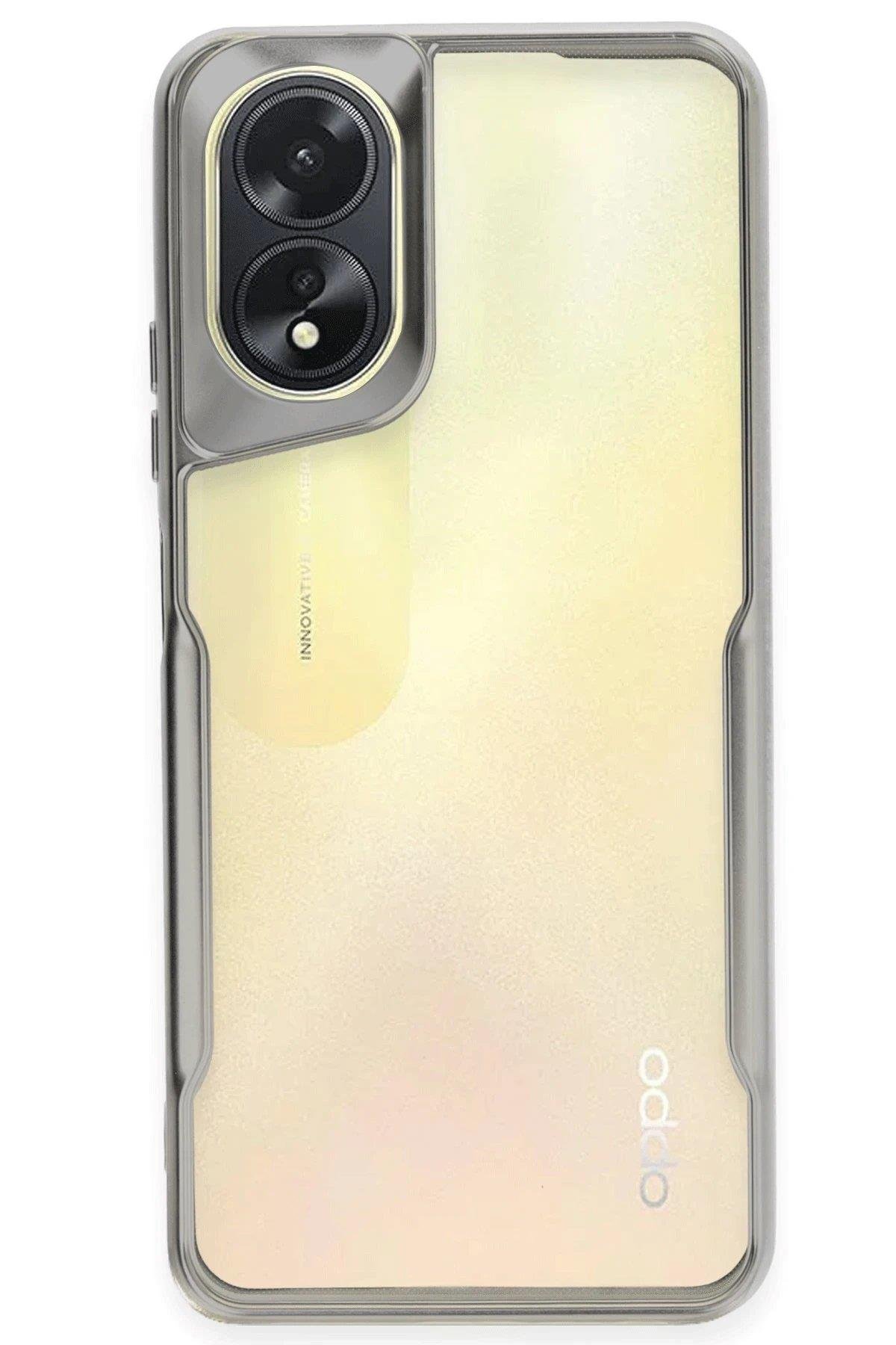 Newface Oppo A38 Kılıf Boyi Silikon Kapak - Gümüş