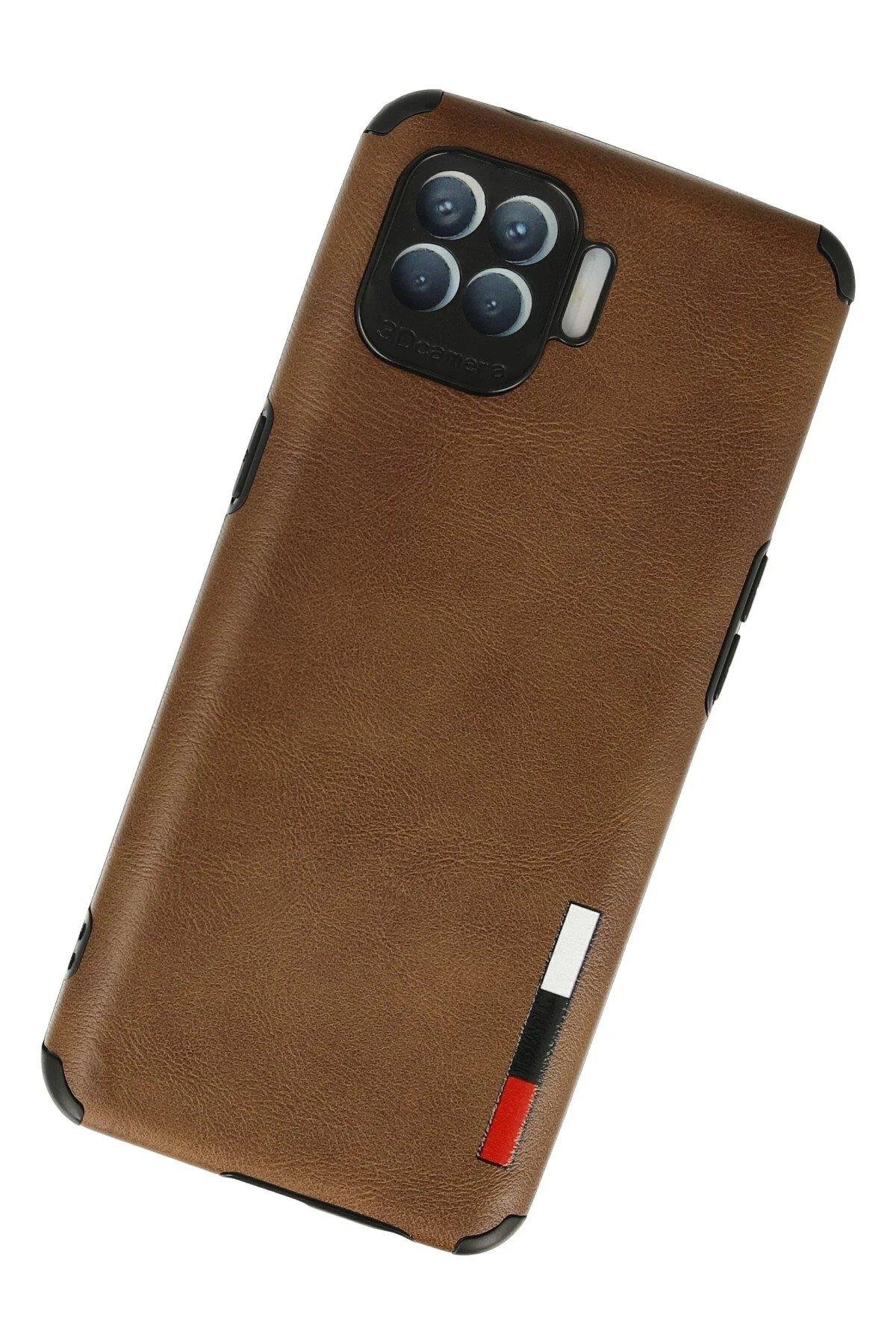 Newface Oppo Reno 4 Lite Kılıf Loop Deri Silikon - Kahverengi