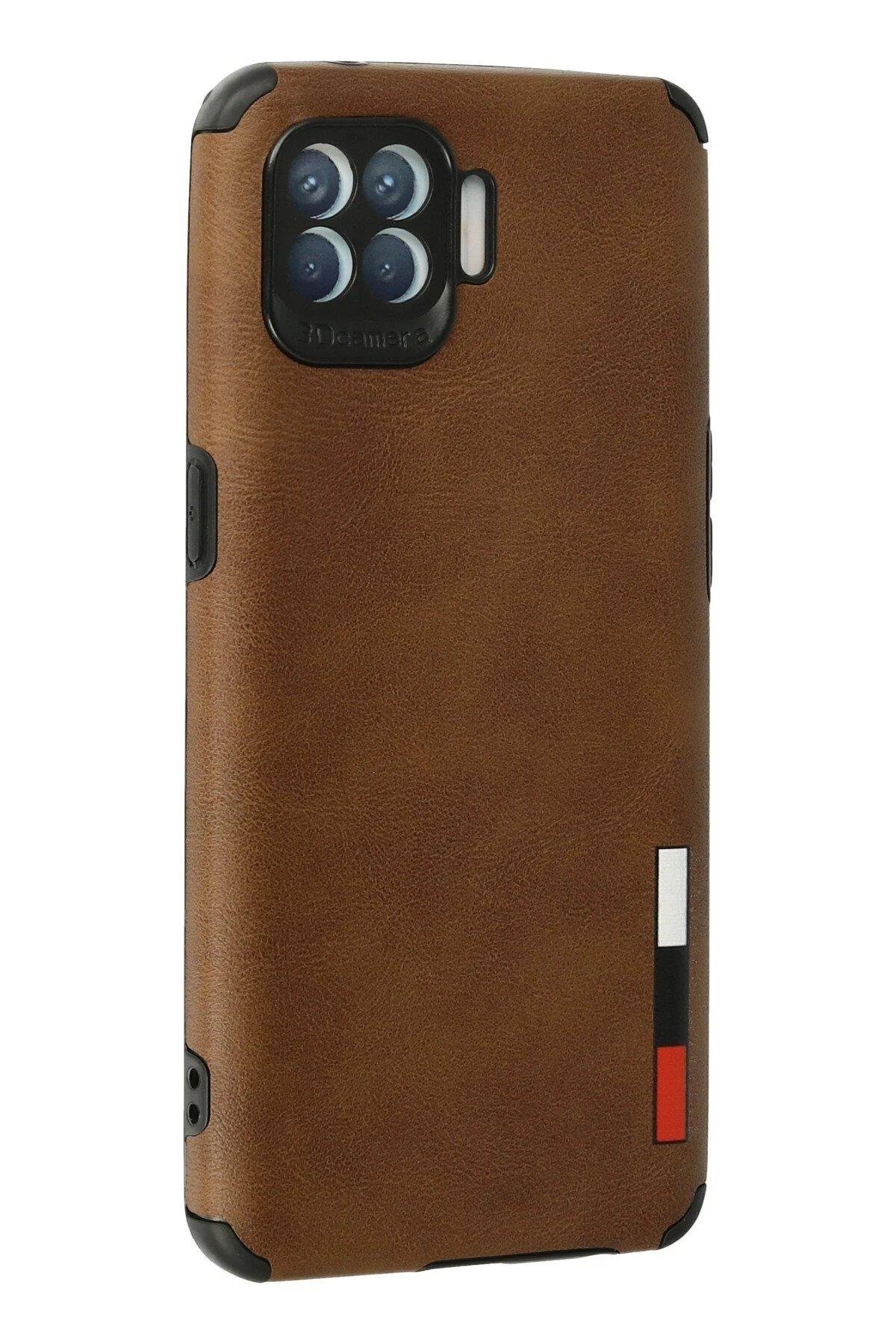 Newface Oppo Reno 4 Lite Kılıf Loop Deri Silikon - Kahverengi