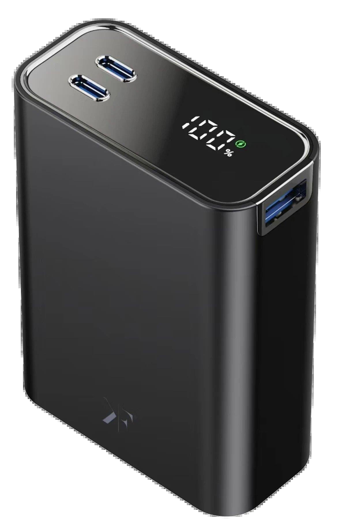 Newface PW501 20.000 mAh Dijital Göstergeli 2 Adet 45W Type-C ve 22.5W USB Çıkışlı Şarj PD Hızlı Şarj Magsafe Powerbank - Siyah