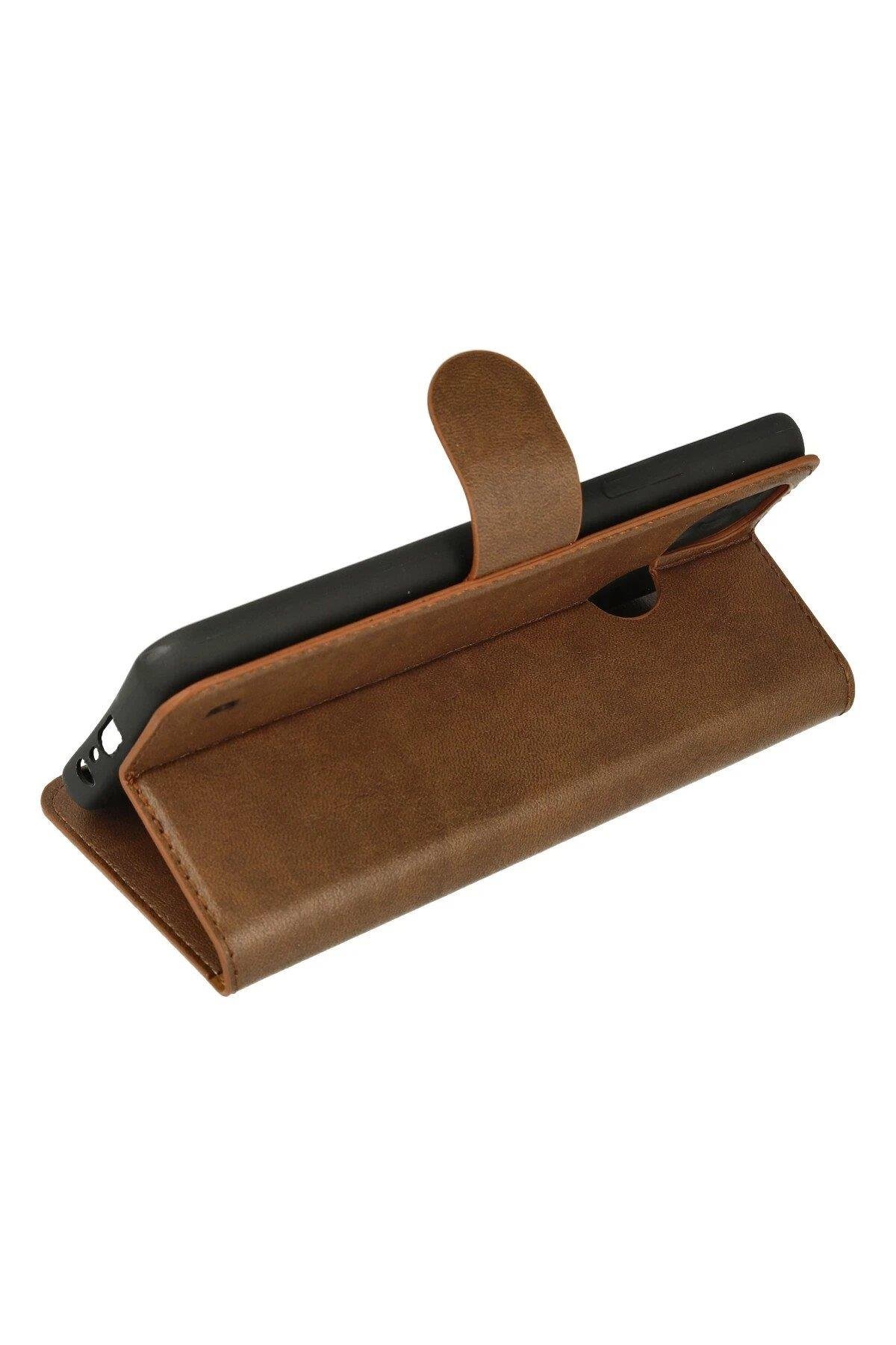 Newface Realme C21 Kılıf Trend S Plus Kapaklı Kılıf - Taba