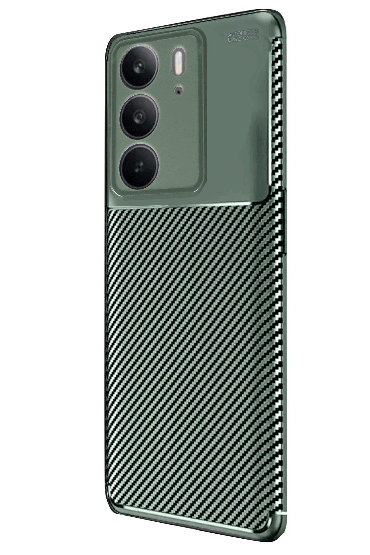 Newface Realme C75 4G Auto Focus Karbon Kapak - Koyu Yeşil