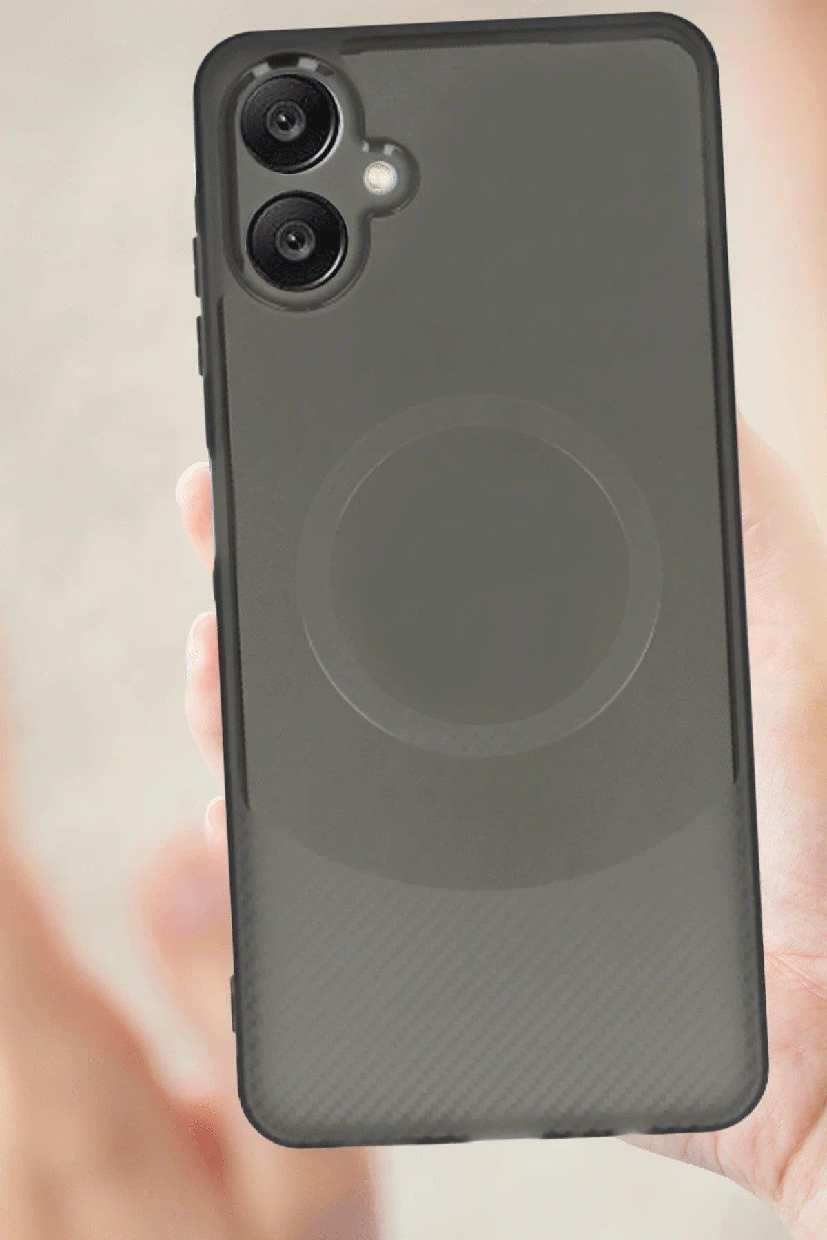 Newface Samsung A06 Kılıf Maya Karbon Kapak - Siyah