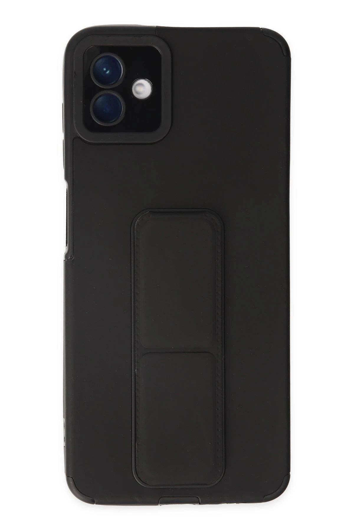 Newface Samsung Galaxy A04 Kılıf Mega Standlı Silikon - Siyah