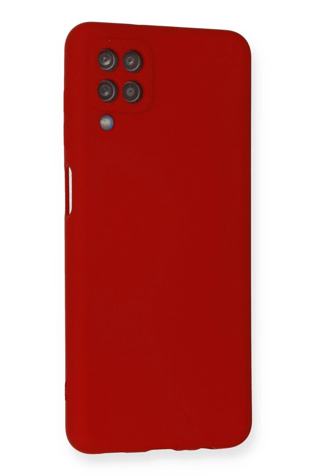 Newface Samsung Galaxy A12 Kılıf Nano içi Kadife Silikon - Kırmızı