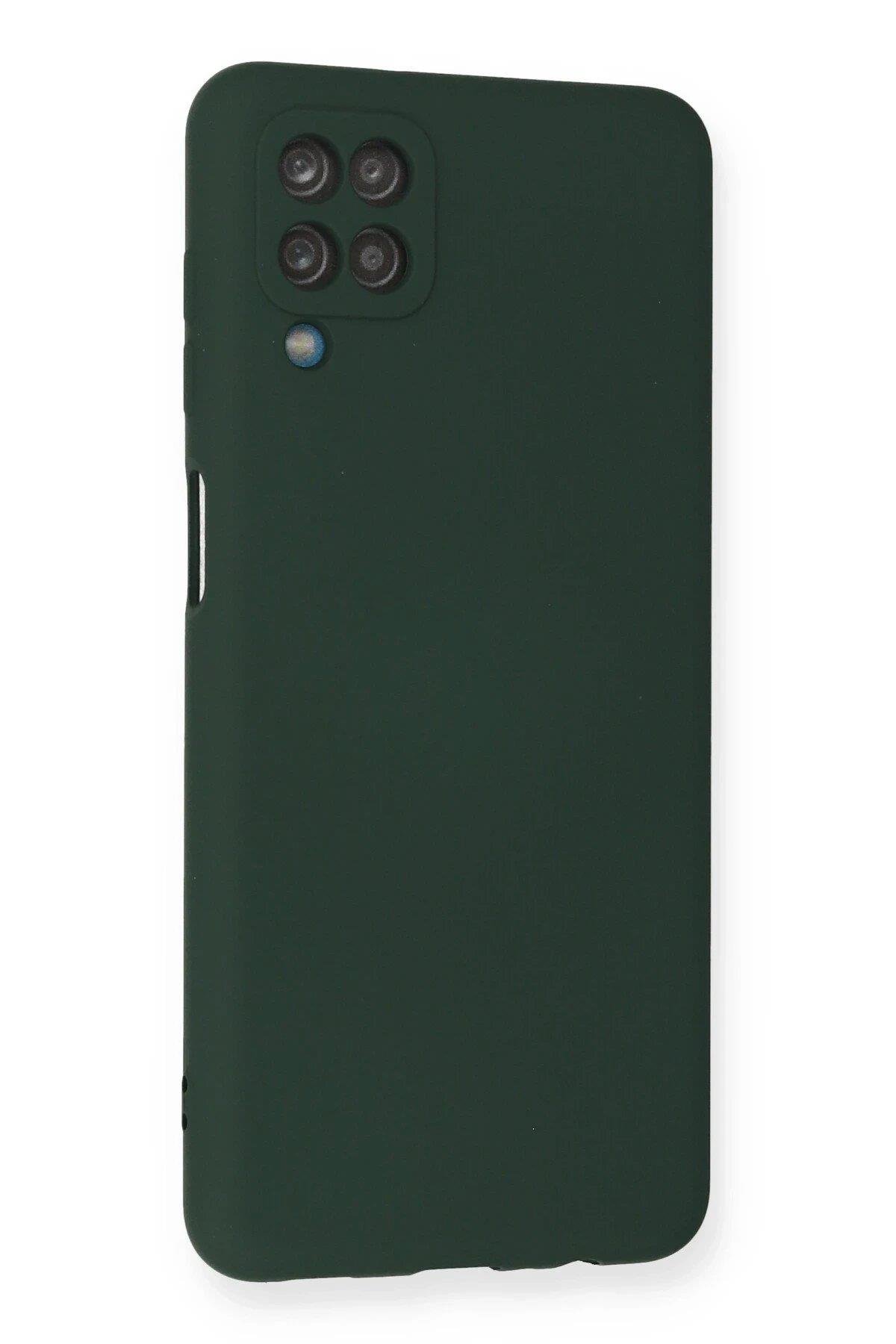 Newface Samsung Galaxy A12 Kılıf Nano içi Kadife Silikon - Koyu Yeşil