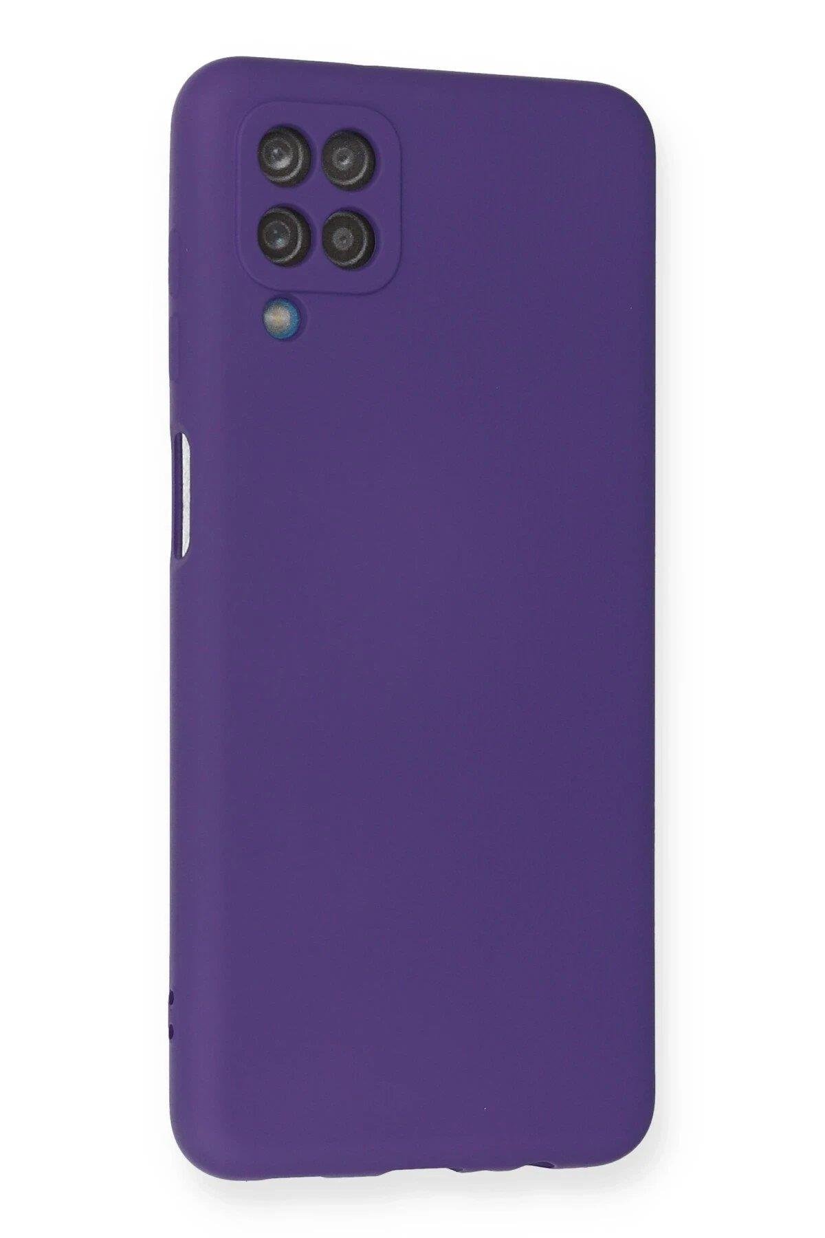 Newface Samsung Galaxy A12 Kılıf Nano içi Kadife Silikon - Mor