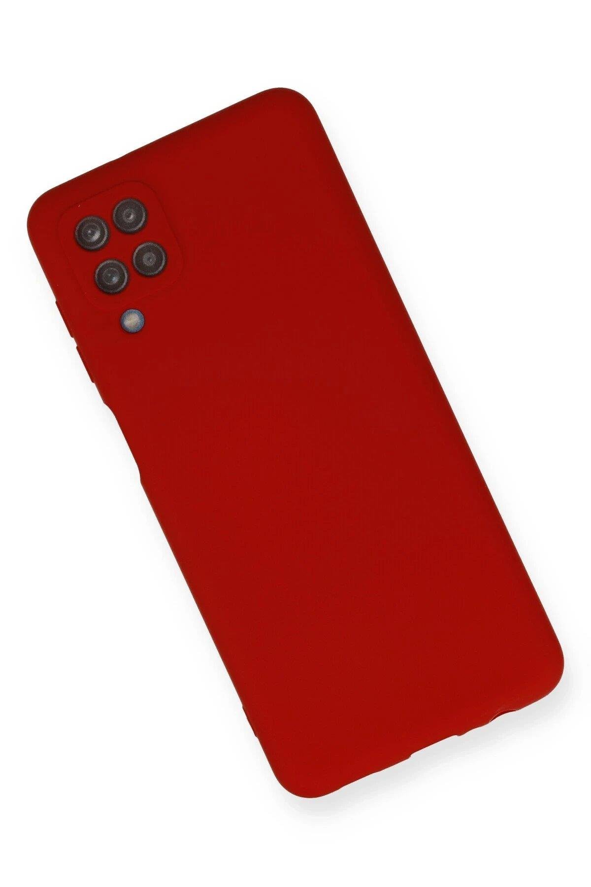 Newface Samsung Galaxy A12 Kılıf Nano içi Kadife Silikon - Kırmızı