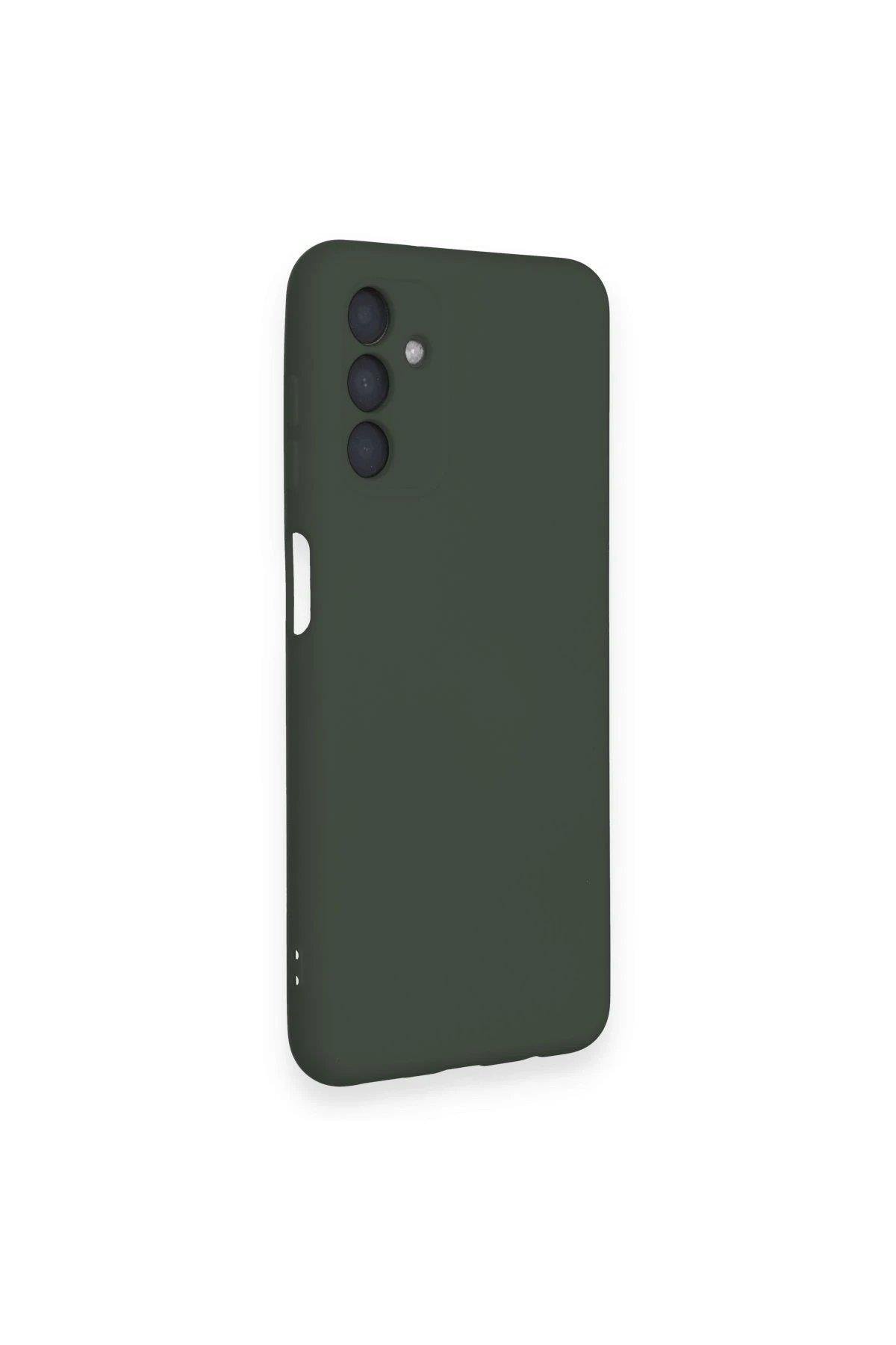 Newface Samsung Galaxy A14 4G Kılıf Nano içi Kadife Silikon - Koyu Yeşil